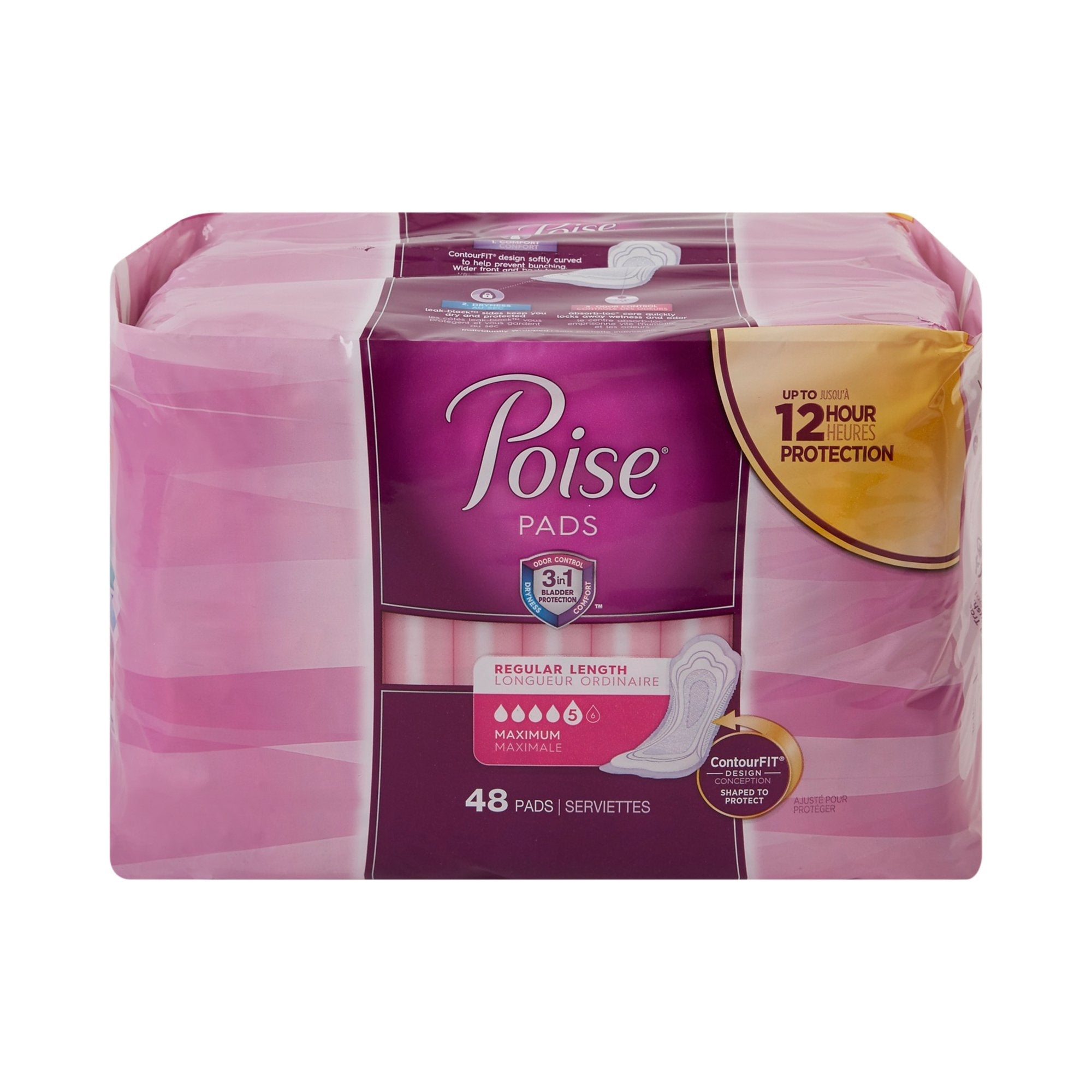 Poise® Maximum Bladder Control Pad, 12.9 Inch Length (48 Units)