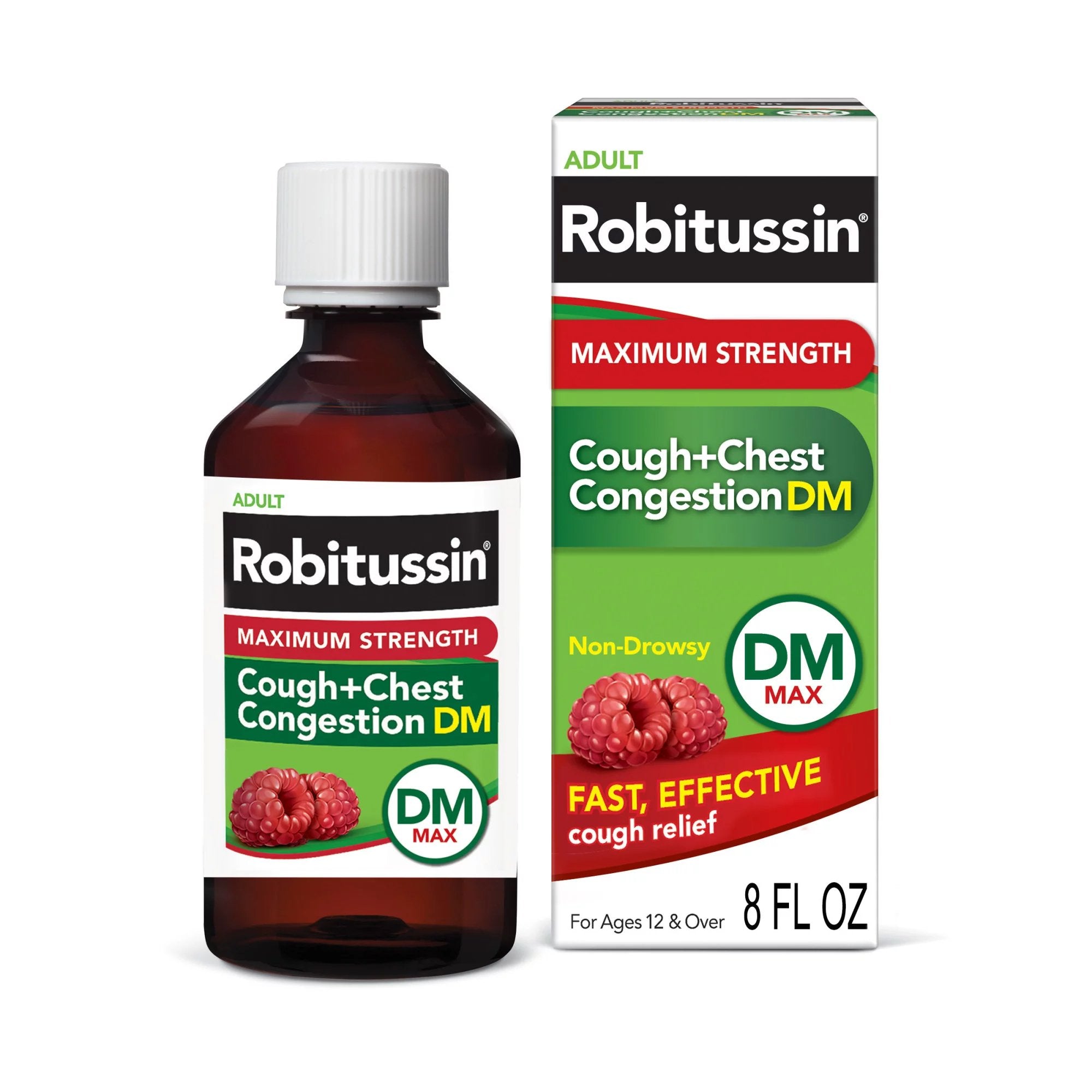 Robitussin Adult Cough + Chest Congestion DM Liquid Maximum Strength, 8-ounce bottle (1 Unit)