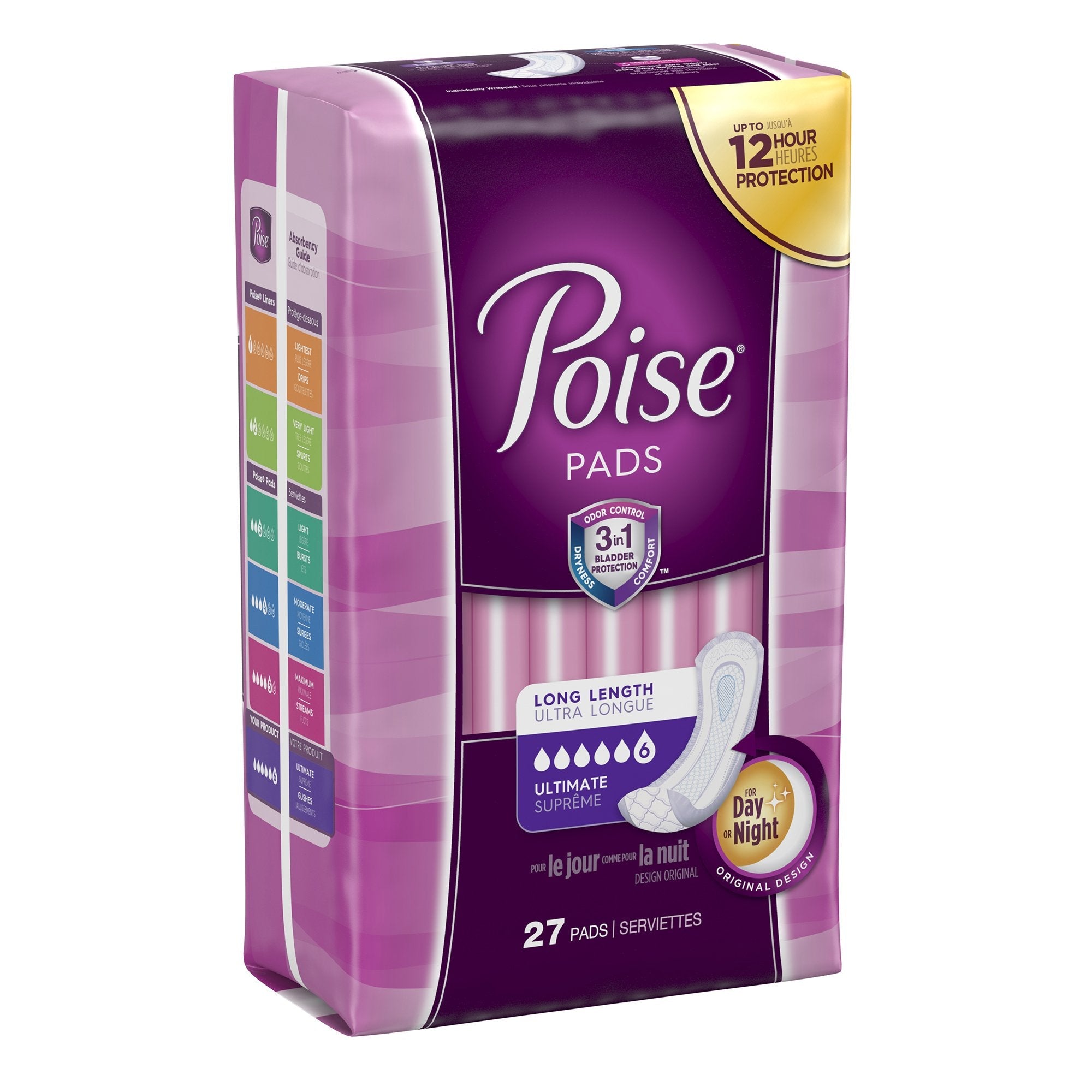 Poise Bladder Control Pads, 15.9" Heavy Absorbency, One Size - 27 Pack