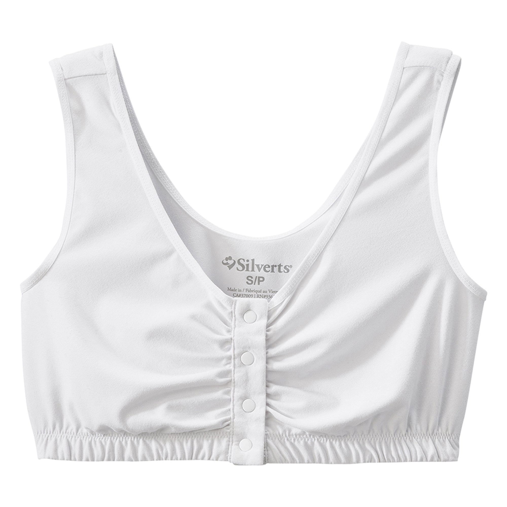 Silverts® Adaptive Front Snap Closure Bra, Small, White (1 Unit)