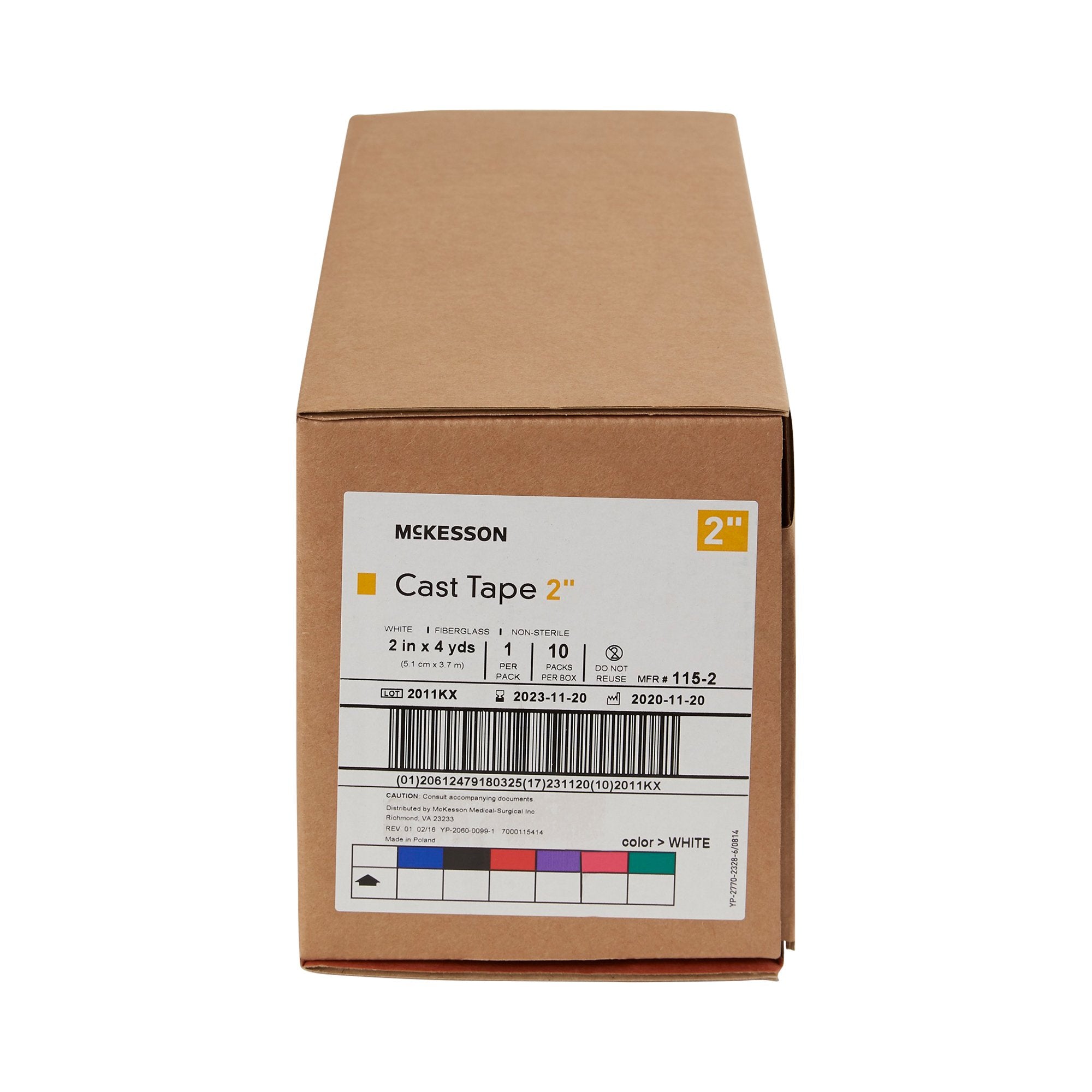 McKesson White Cast Tape, 2 Inch x 4 Yard (10 Units)