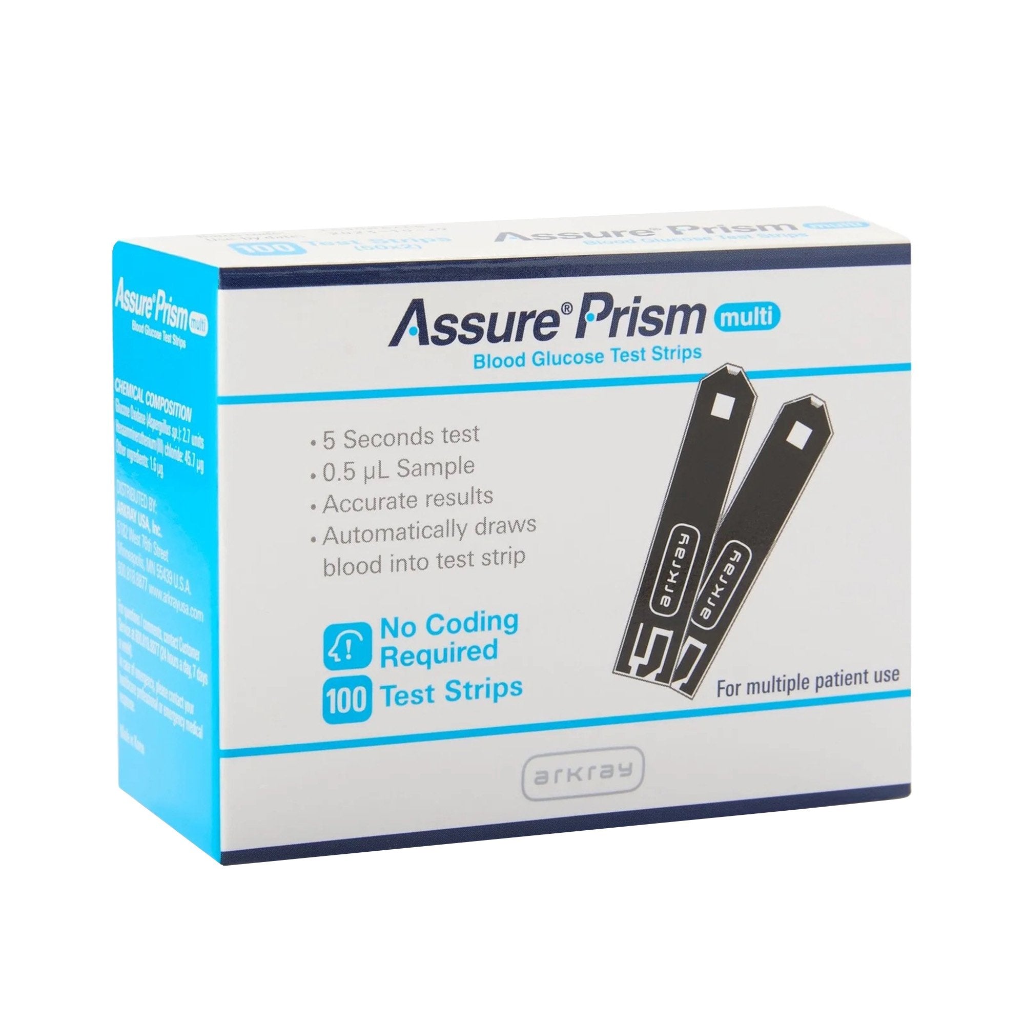 Blood Glucose Test Strips ASSURE® Prism Multi 50 per Box (50 Units)