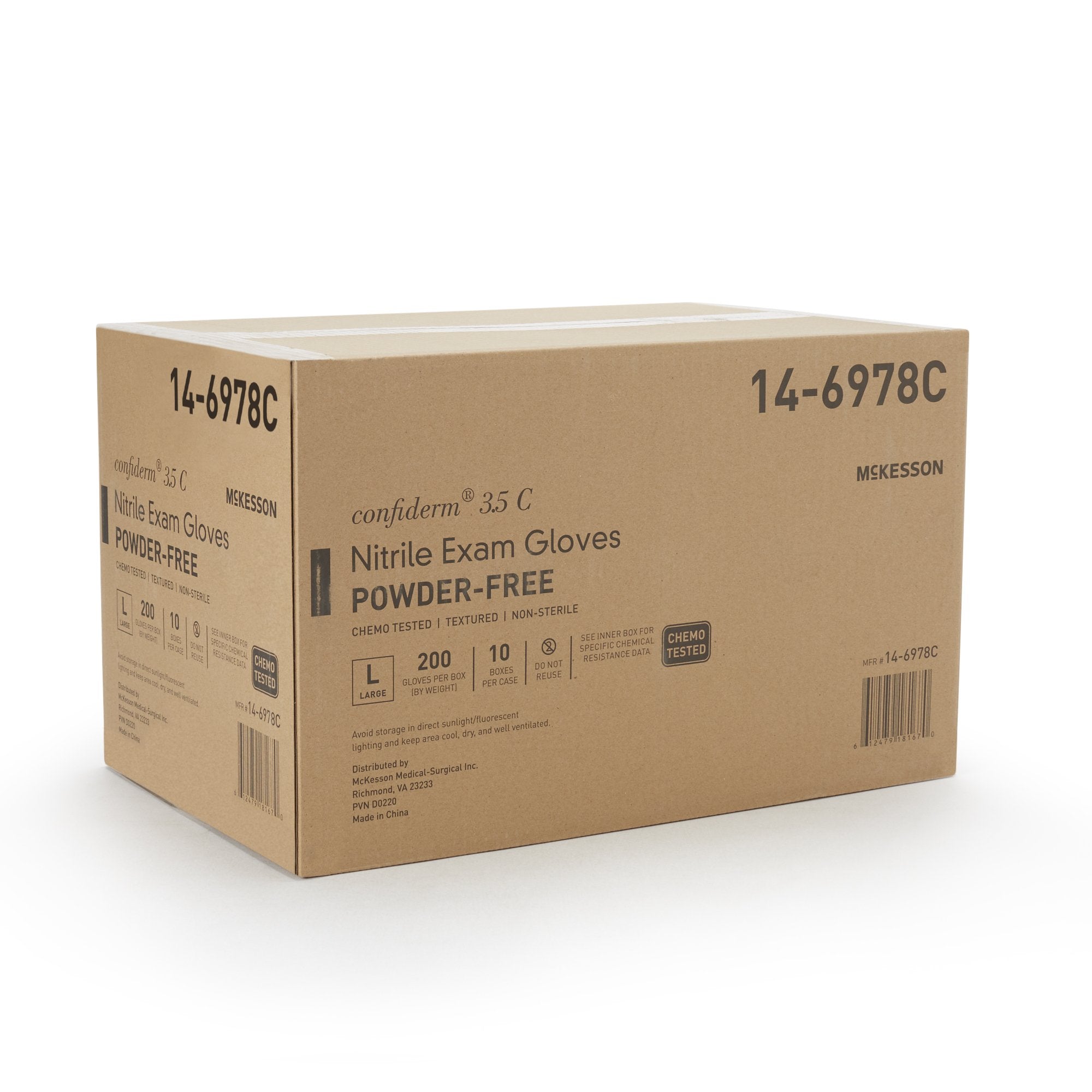 McKesson Confiderm® 3.5C Nitrile Exam Gloves, Large, Blue - 200 Pack