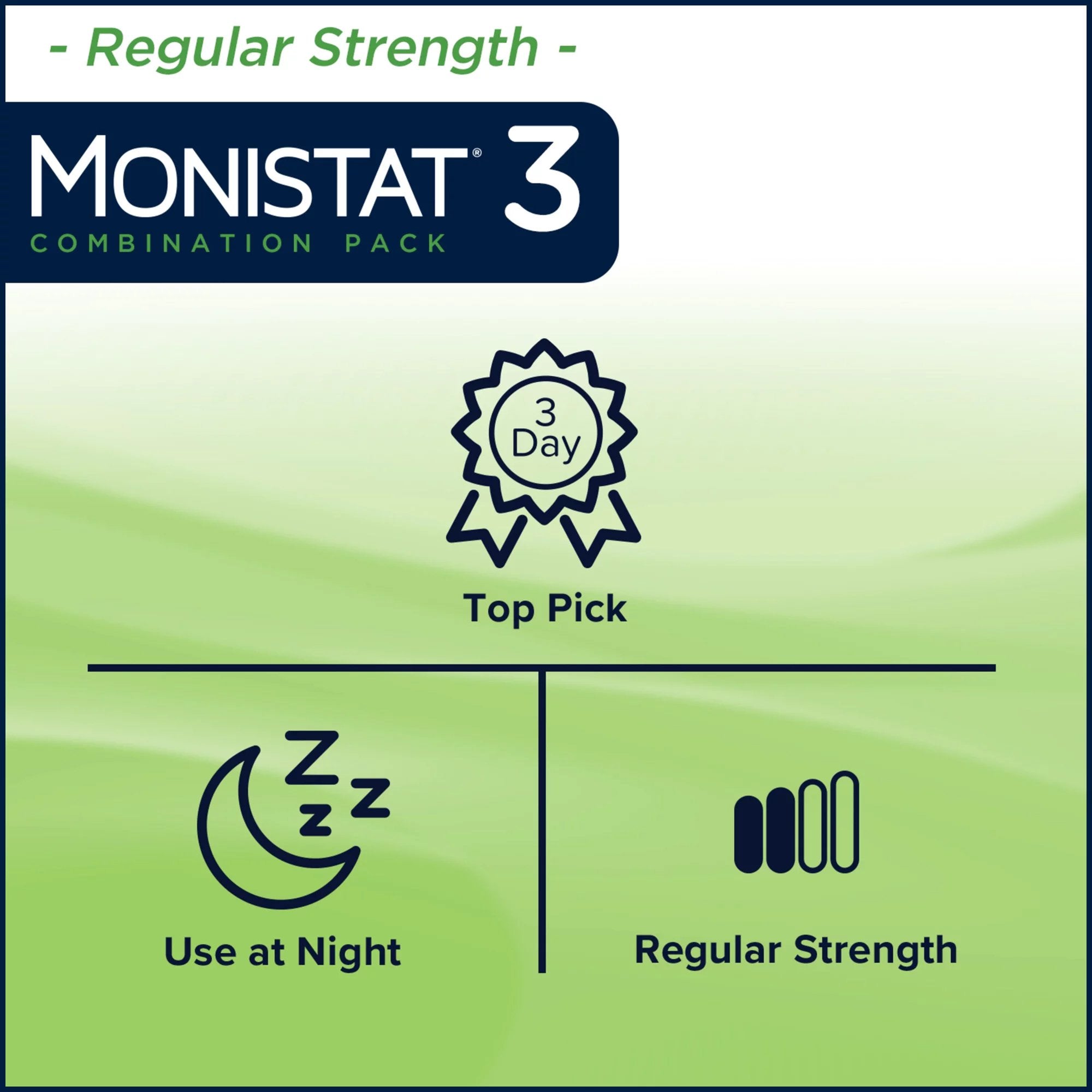 Vaginal Antifungal MONISTAT® 3-Day Treatment Combination Pack Ovule® 200 mg / 2% Strength Ovule® insert 3 Per Box Applicator (3 Units)