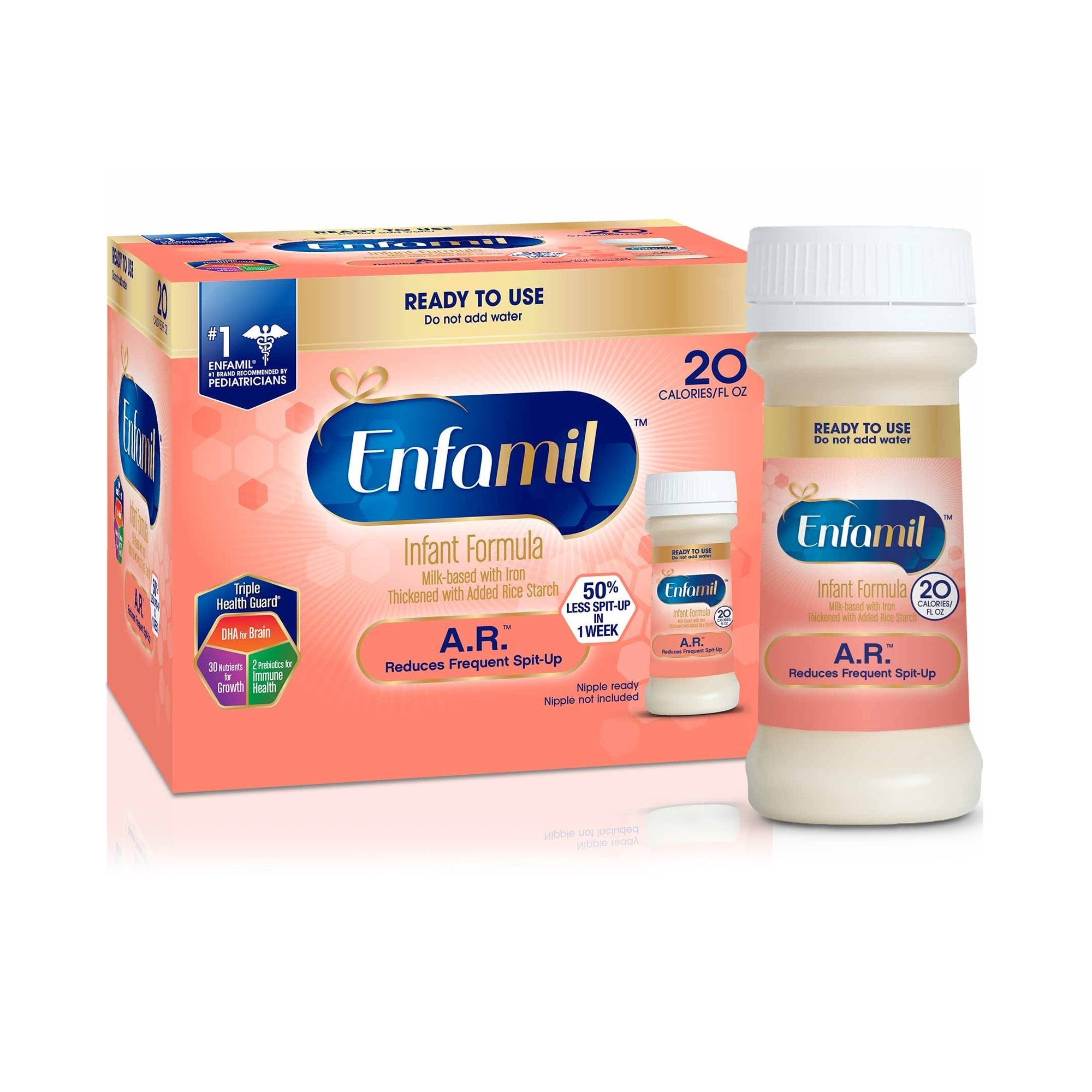 Enfamil A.R. Ready-to-Feed Infant Formula, 2oz Bottles - 48 Pack