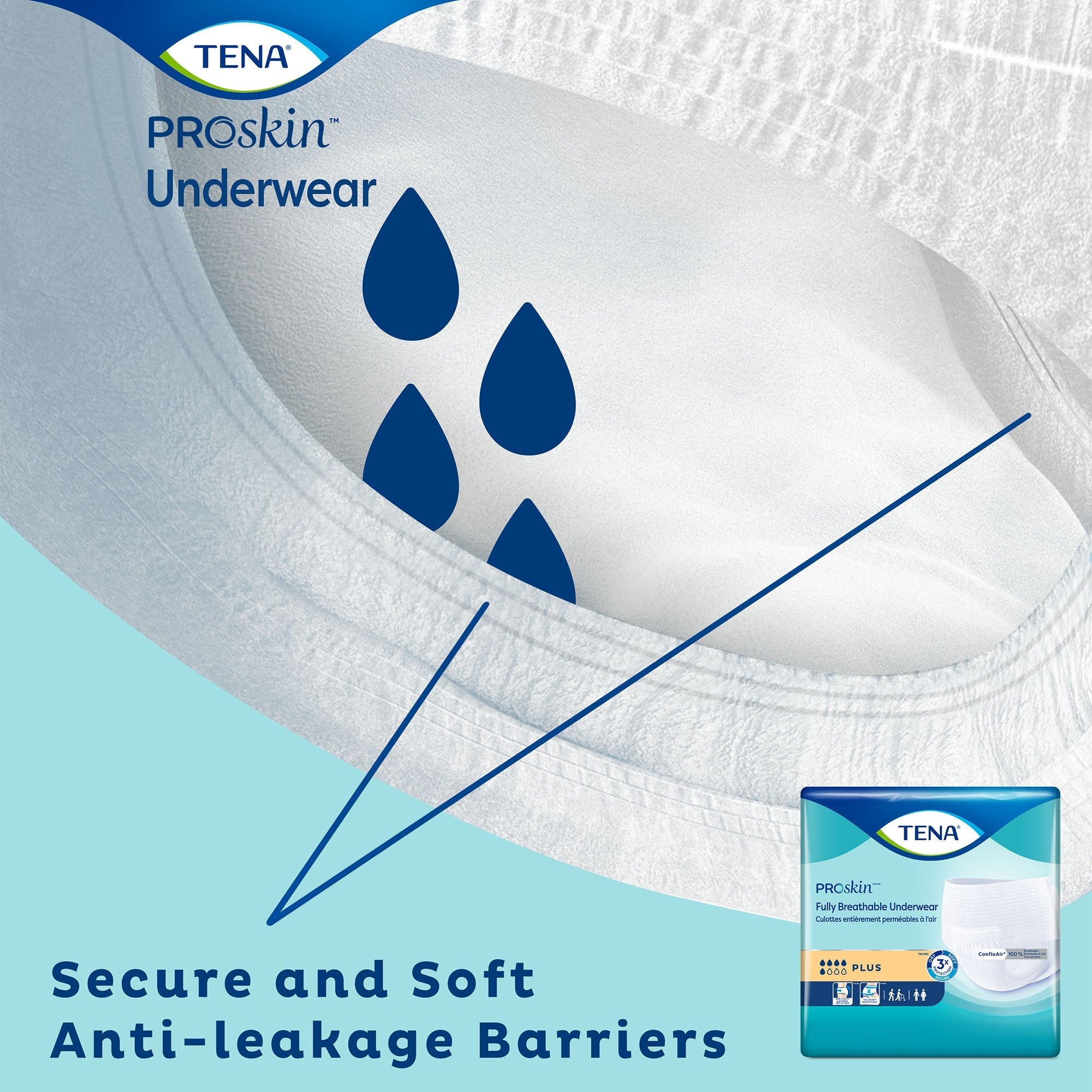 TENA® ProSkin™ Plus Breathable Absorbent Underwear, Large - 72 Pack