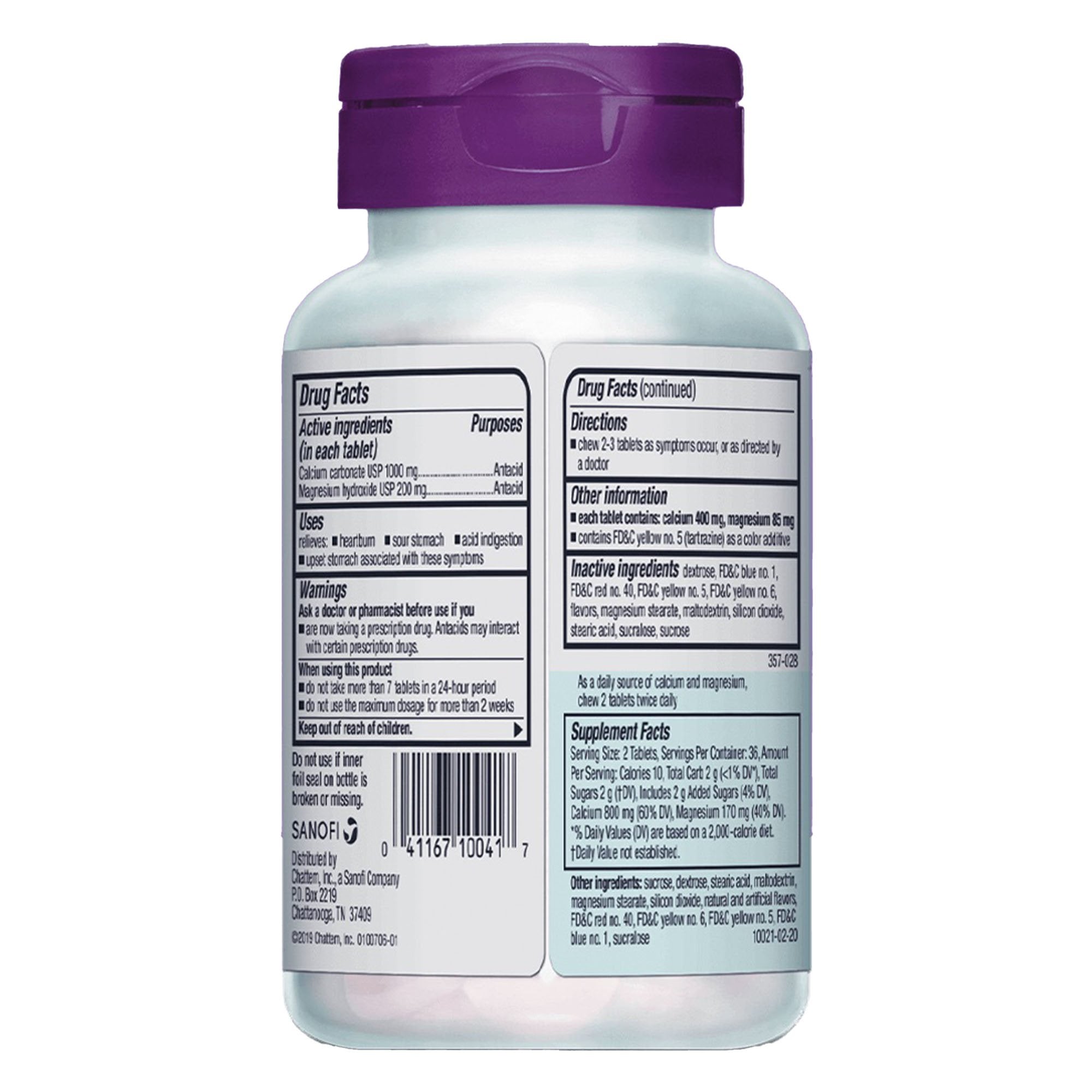 Antacid Rolaids® Ultra-Strength 400 mg - 85 mg Strength Chewable Tablet 72 per Bottle - image 2
