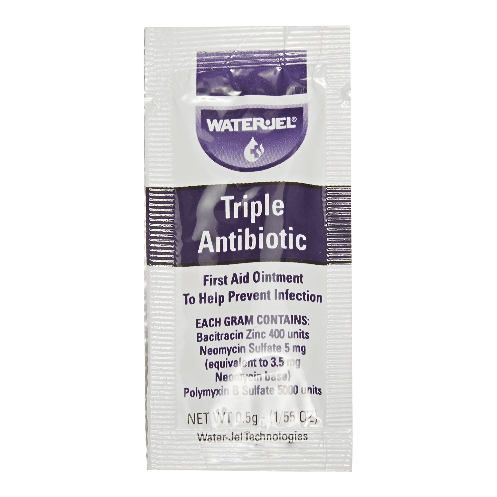 First Aid Antibiotic Bacitracin / Neomycin / Polymyxin B Water Jel® Ointment 0.5 Gram Individual Packet