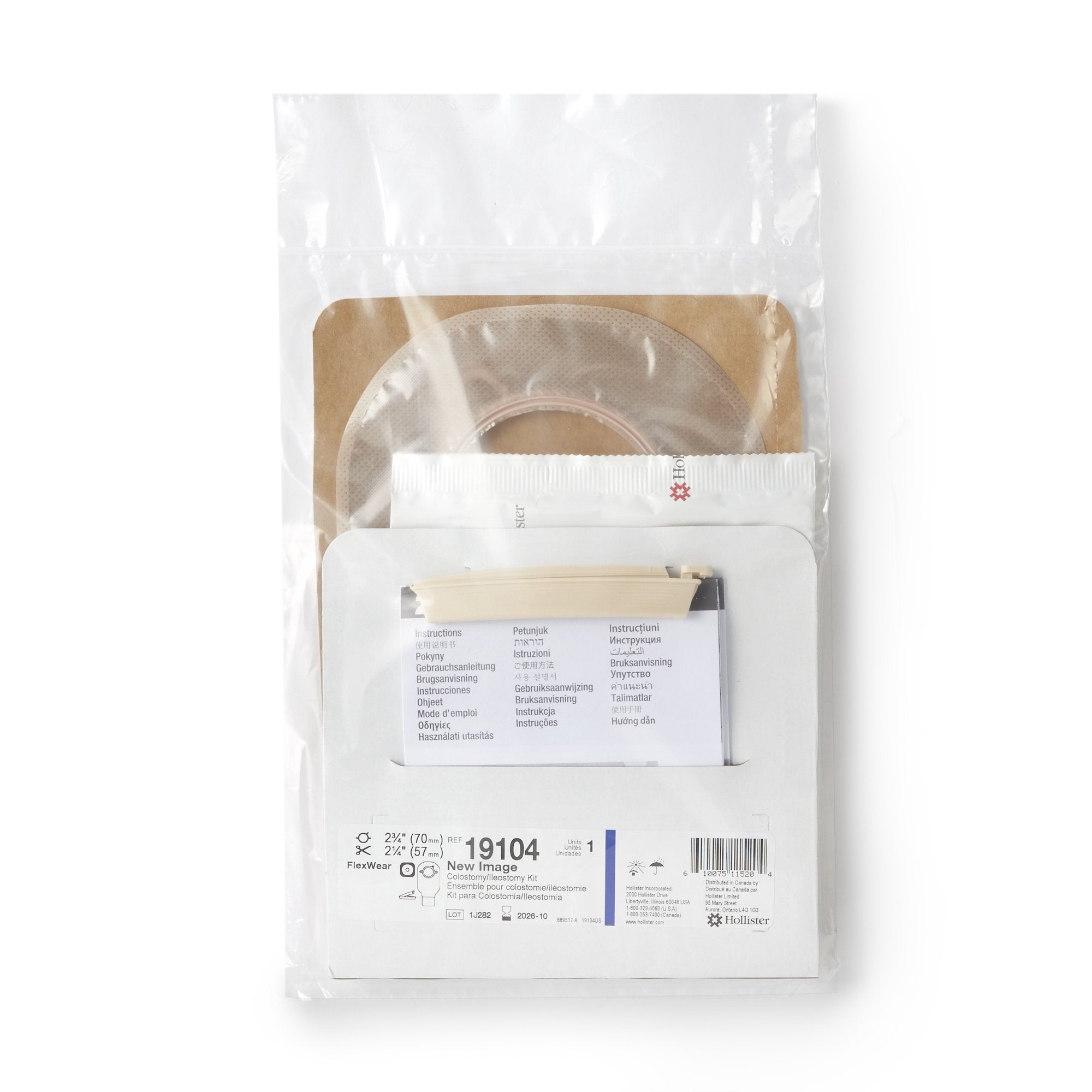 New Image™ Two-Piece Drainable Clear Ileostomy /Colostomy Kit, 12 Inch Length, 2¾ Inch Flange (5 Units)