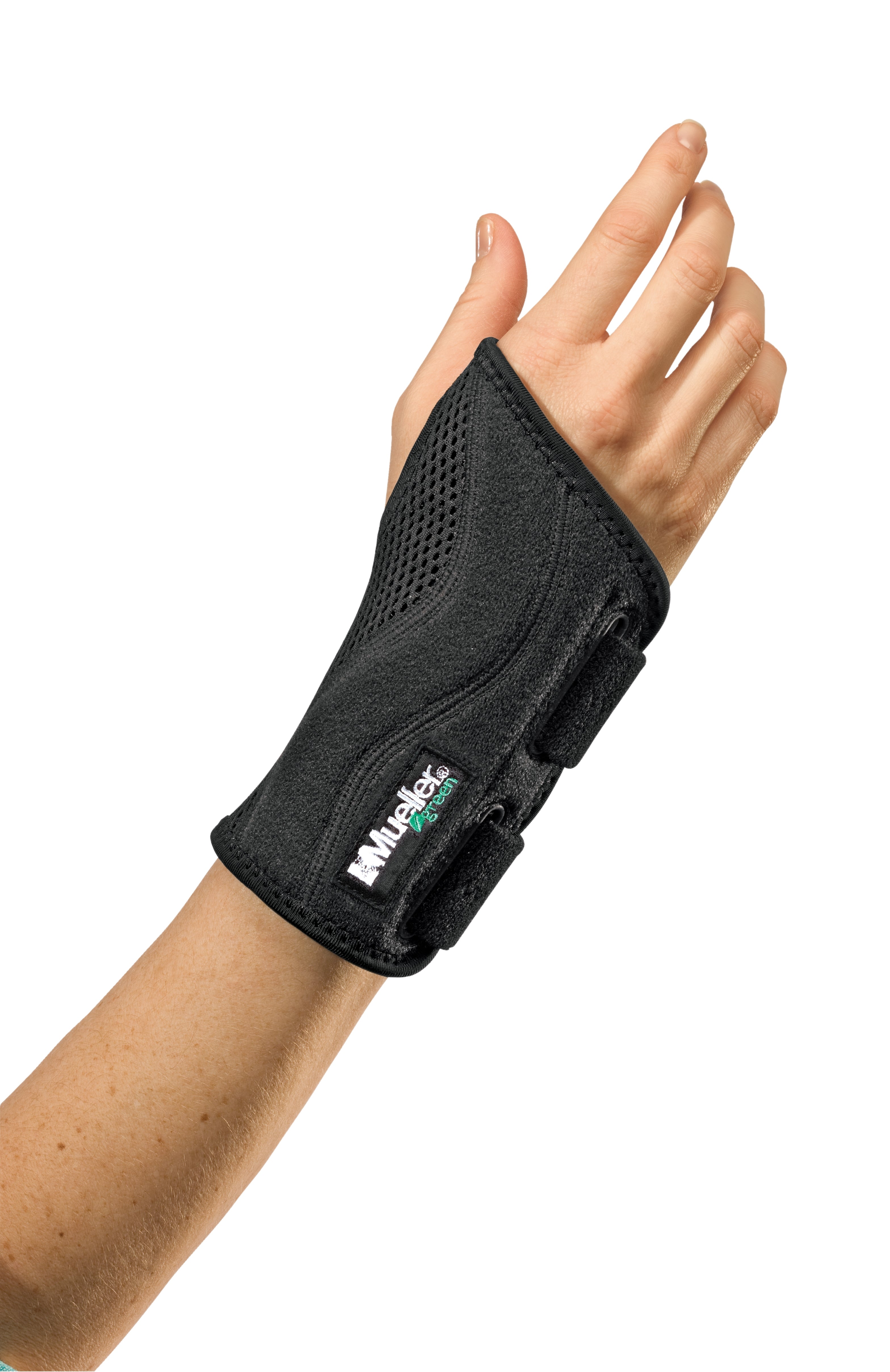 Wrist Brace Mueller® Green Plastic / Spandex Right Hand Black Large / X-Large - image 7