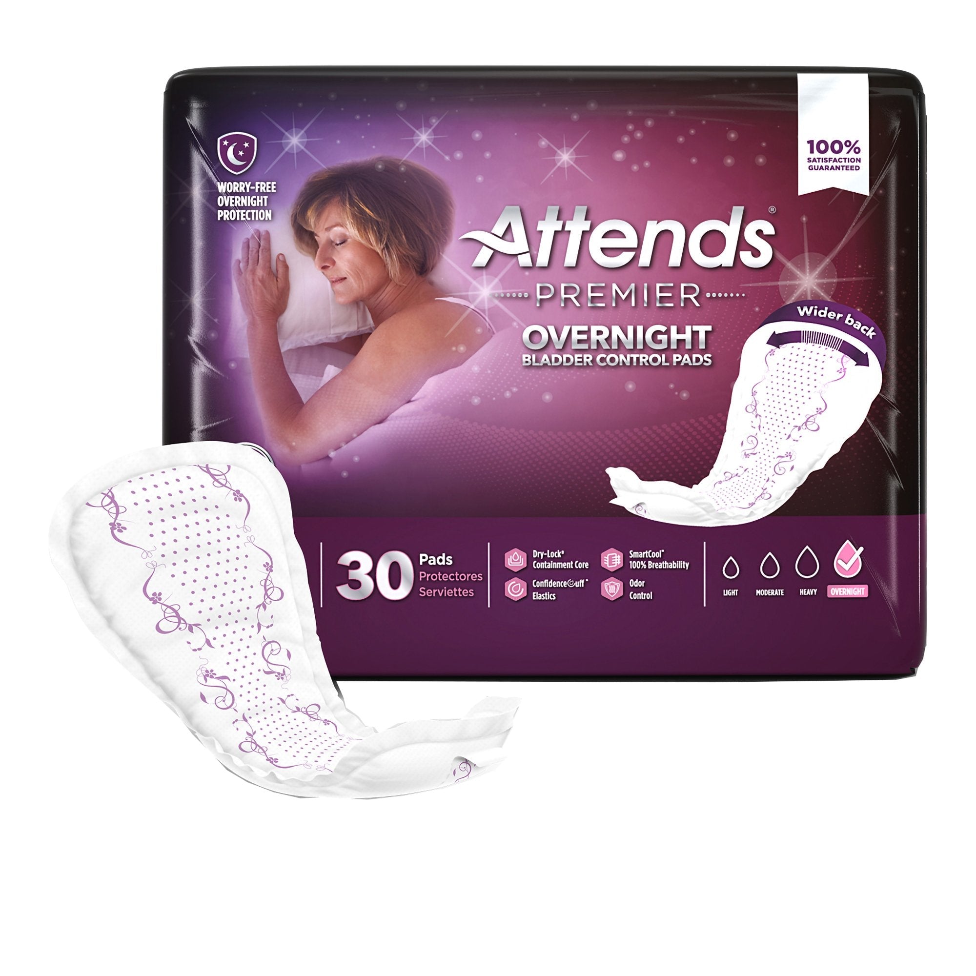 Attends® Premier Overnight Bladder Control Pads (30 Units)