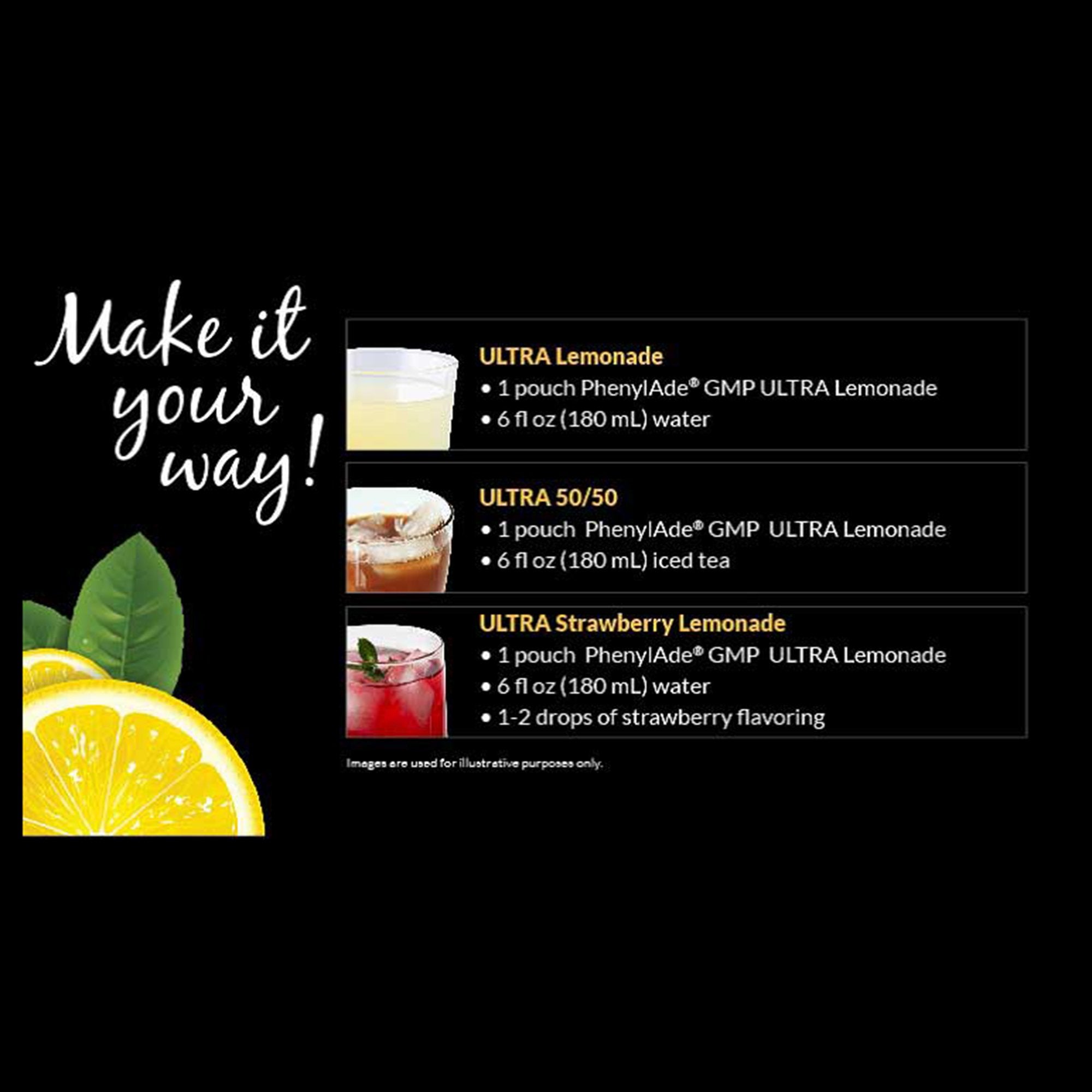 Oral Supplement PhenylAde® GMP ULTRA Lemonade Flavor Powder 1.2 oz. / 33.4 Gram Individual Packet - image 2