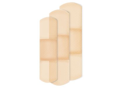 American® White Cross Sheer Adhesive Strip, Assorted Sizes (80 Units)