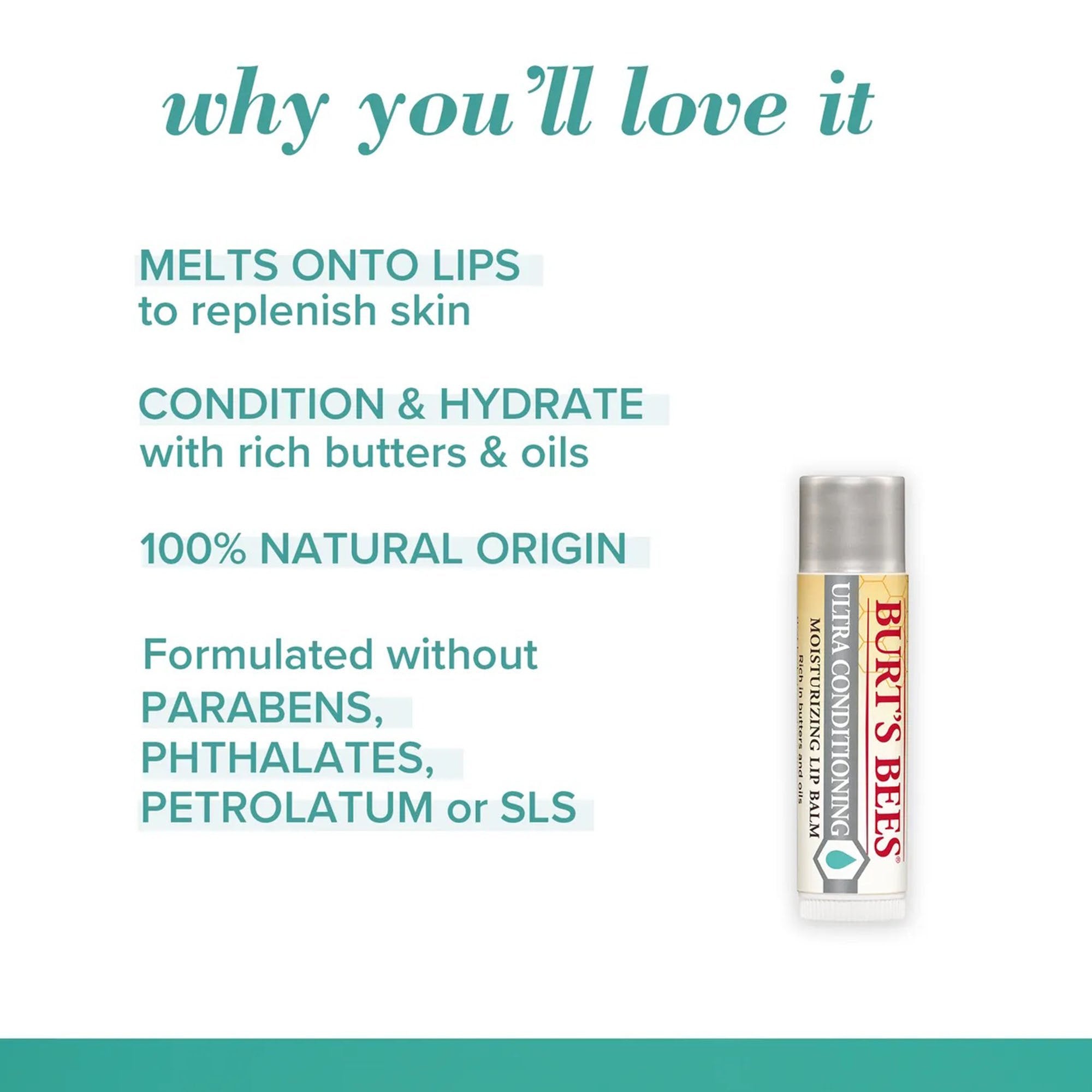 Lip Balm Burt's Bees® Ultra Conditioning 0.15 oz. Balm Tube Kokum Butter Flavor - image 4