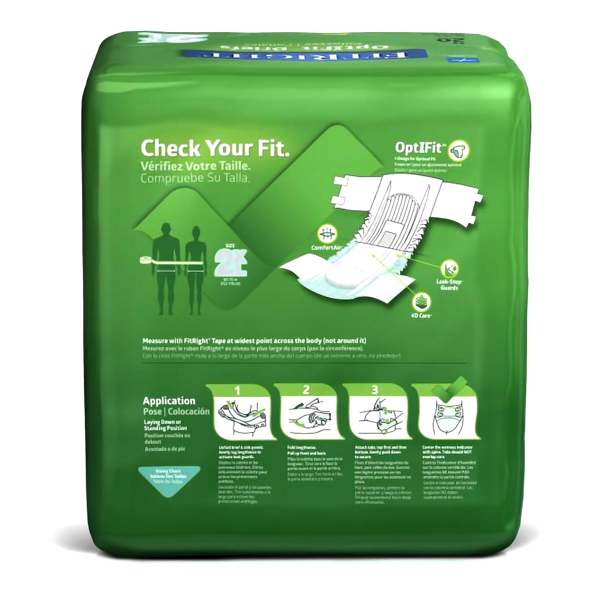 Incontinence Brief FitRight™ Plus Adult 2X-Large Unisex Disposable Moderate Absorbency - image 2