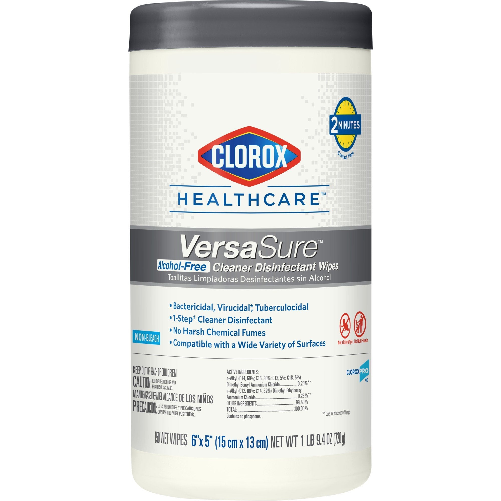 Clorox Healthcare® VersaSure® Surface Disinfectant Wipes, 150 Count Cannister (1 Unit)