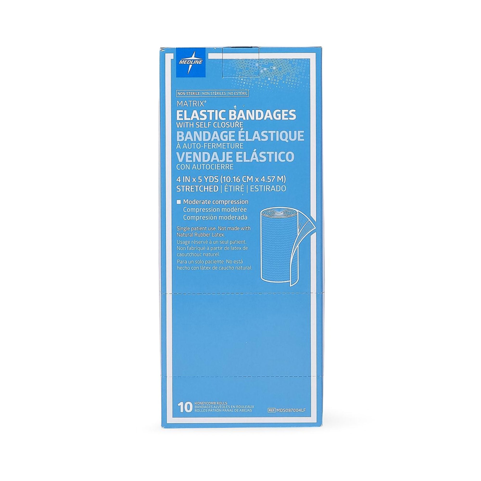 Elastic Bandage Matrix 4 Inch X 5 Yard Double Hook and Loop Closure Natural NonSterile Medium Compression - image 4