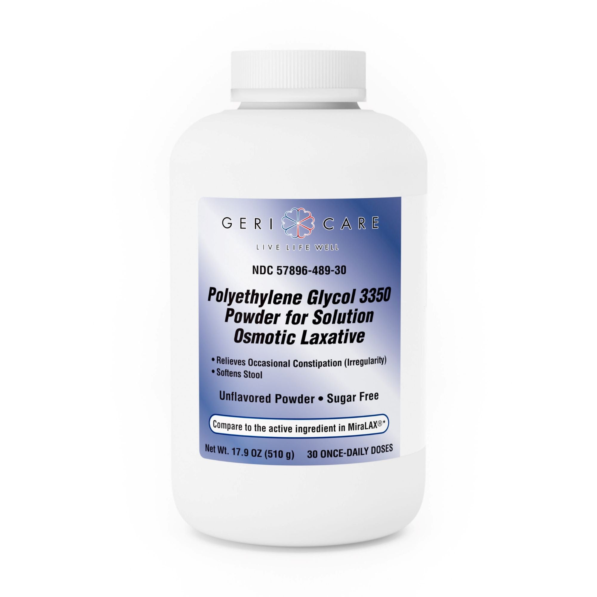 Laxative Geri-Care® Unflavored Powder 17.9 oz. 17 Gram Strength Polyethylene Glycol 3350
