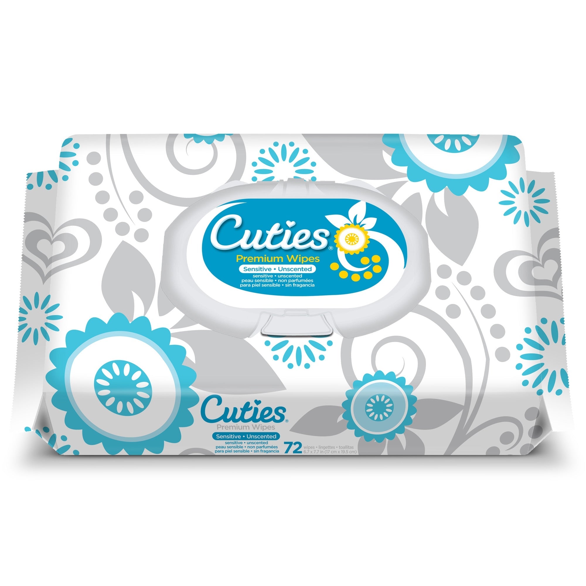 Cuties Baby Wipes Unscented with Aloe - Soft Pack, 72 Count