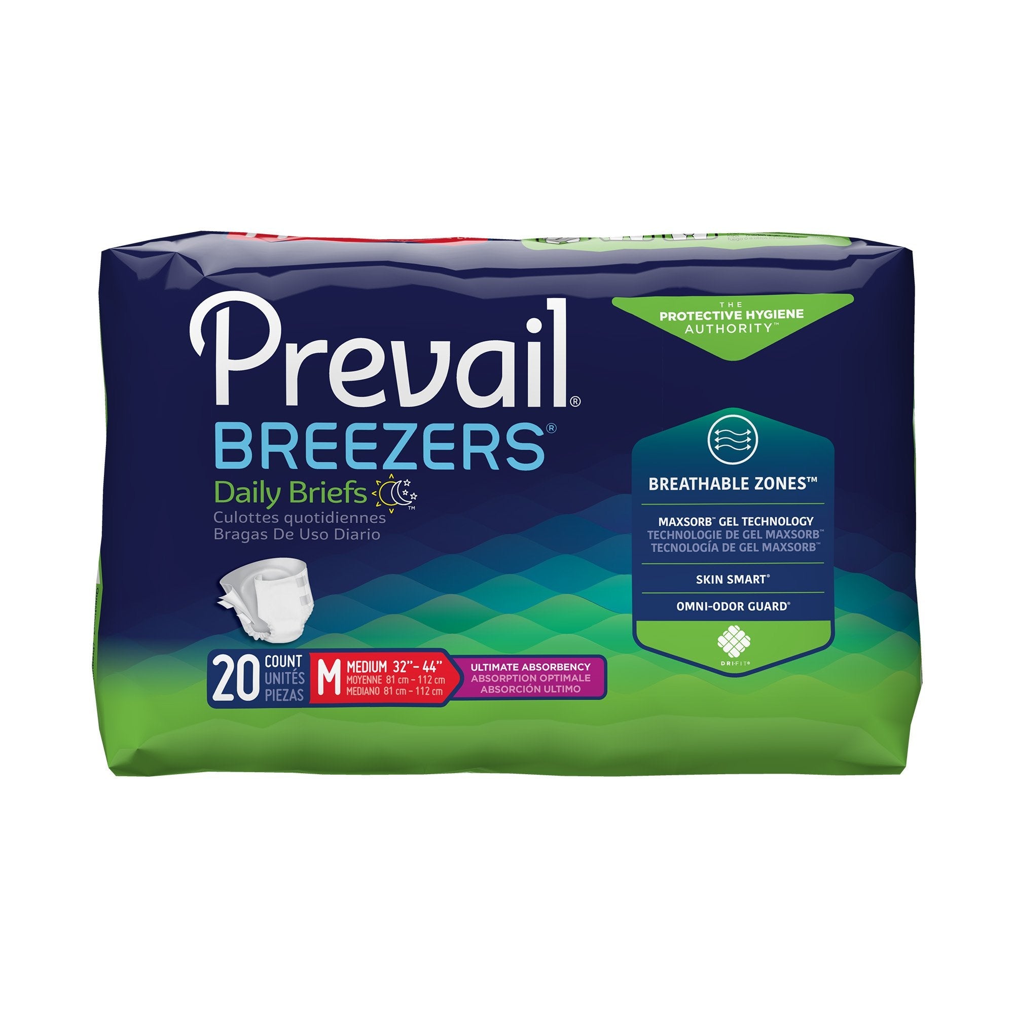 Prevail® Breezers® Adult Briefs Ultimate Absorbency, Medium (20 Units)