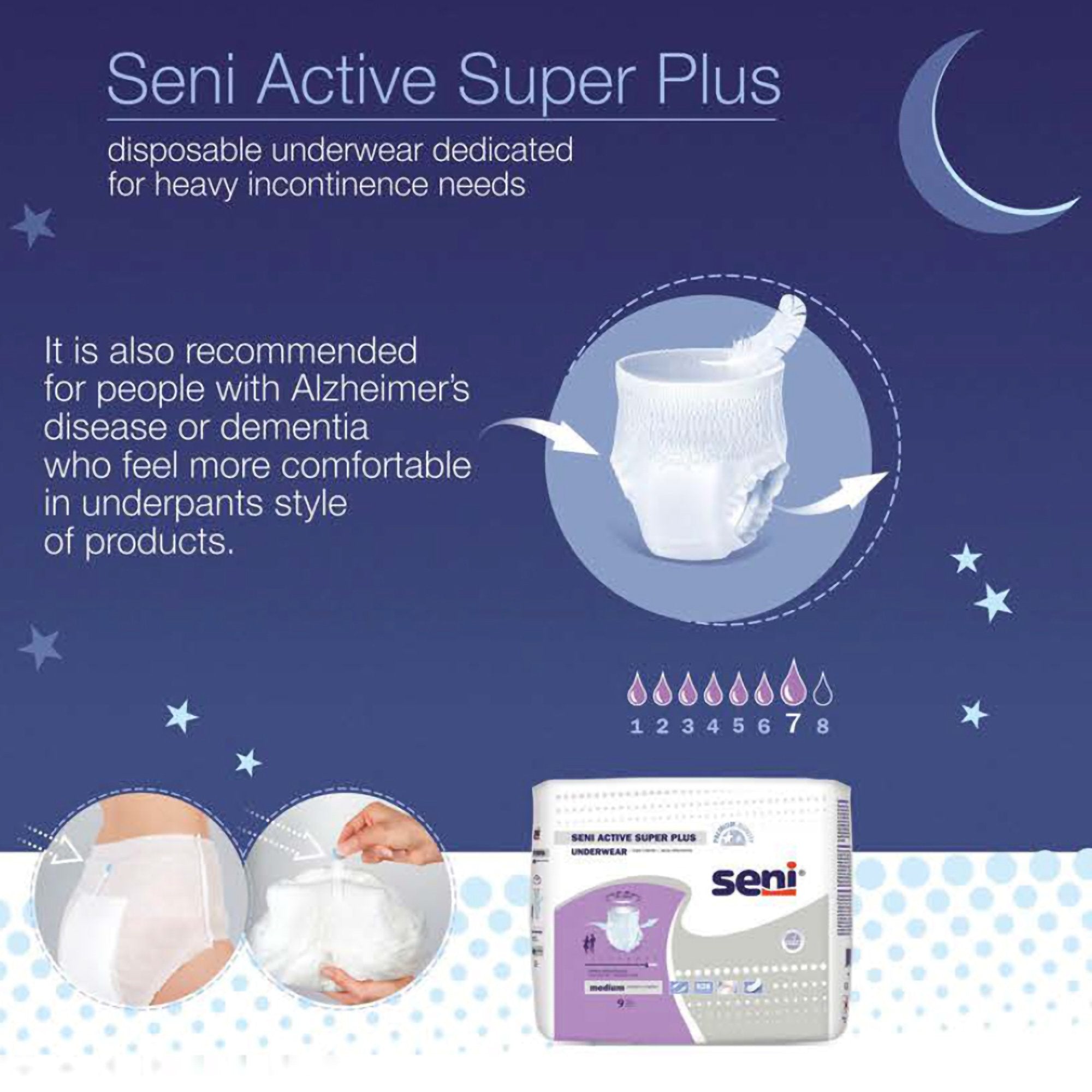 Absorbent Underwear Seni® Active Super Plus Pull On with Tear Away Seams Adult Small Unisex Disposable Heavy Absorbency - image 4