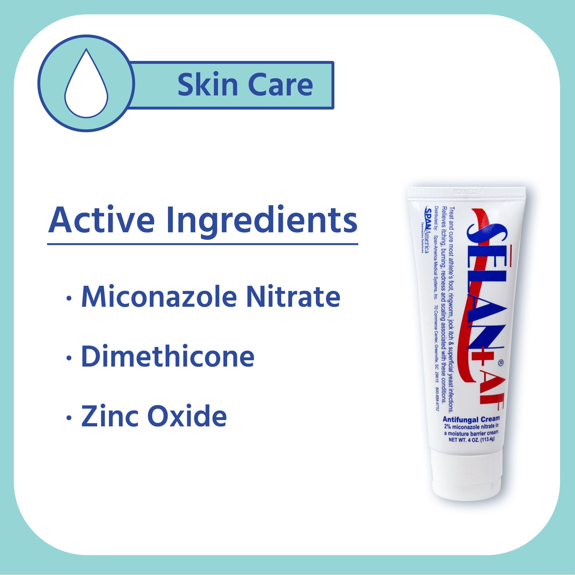 Antifungal Selan+® AF 2% Strength Cream 4 oz. Tube - image 2