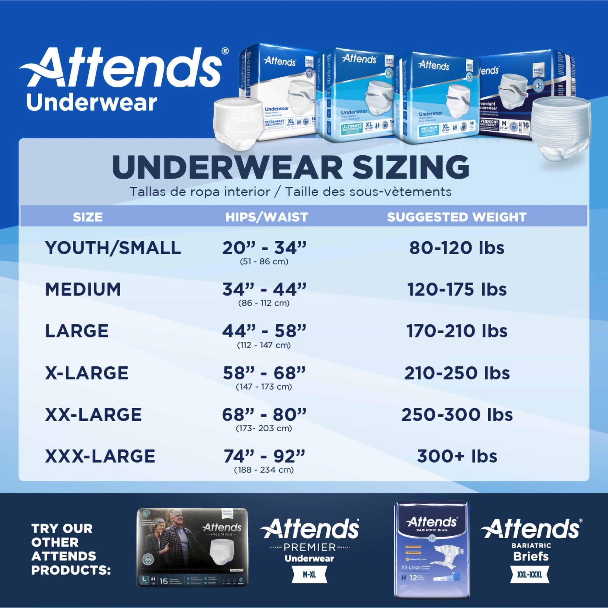 Attends® Adult Moderate Absorbent Underwear, Large, White (25 Units)