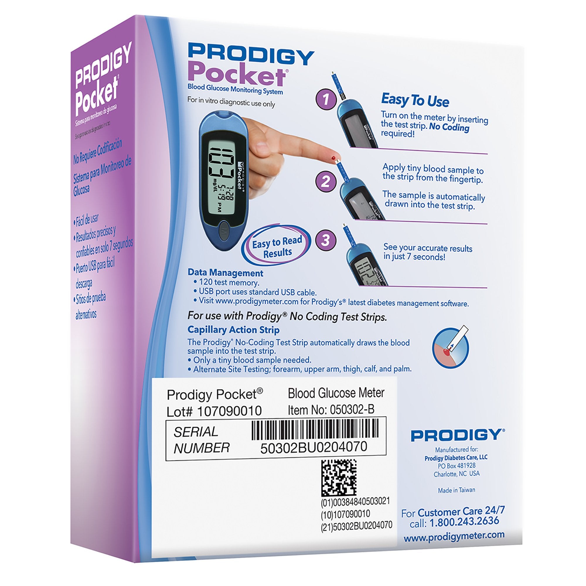 Blood Glucose Meter Prodigy Diabetes Care No Coding Required - image 2
