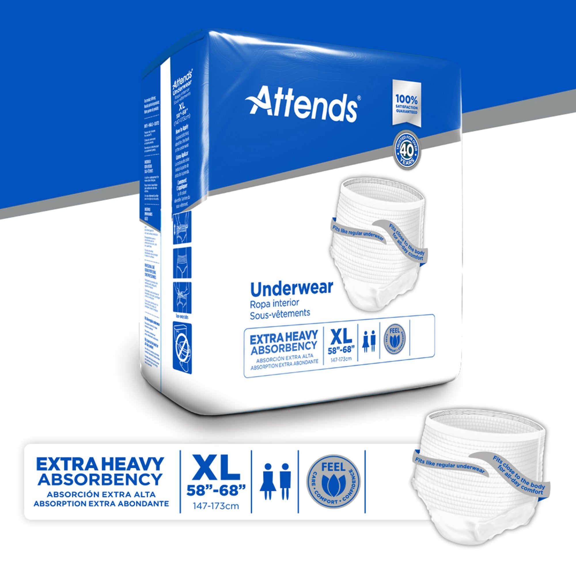 Absorbent Underwear Attends® Care Pull On with Tear Away Seams Adult X-Large Unisex Disposable Heavy Absorbency - image 9