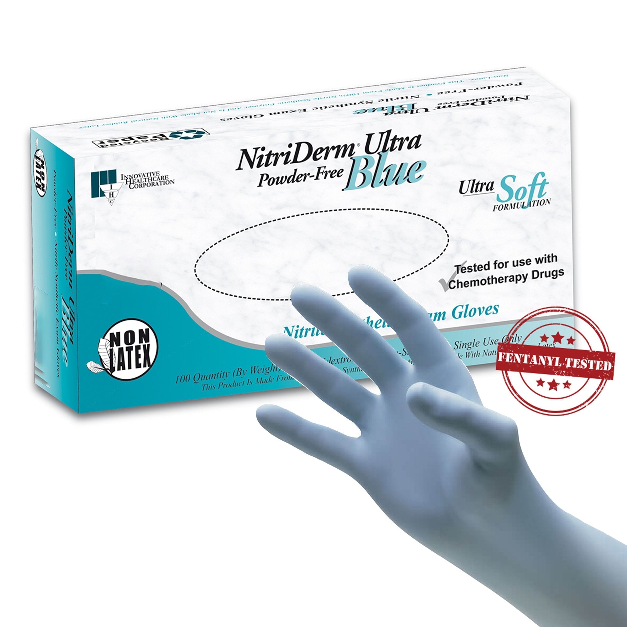 NitriDerm® Ultra Blue Exam Glove, Small, Light Blue (1000 Units)