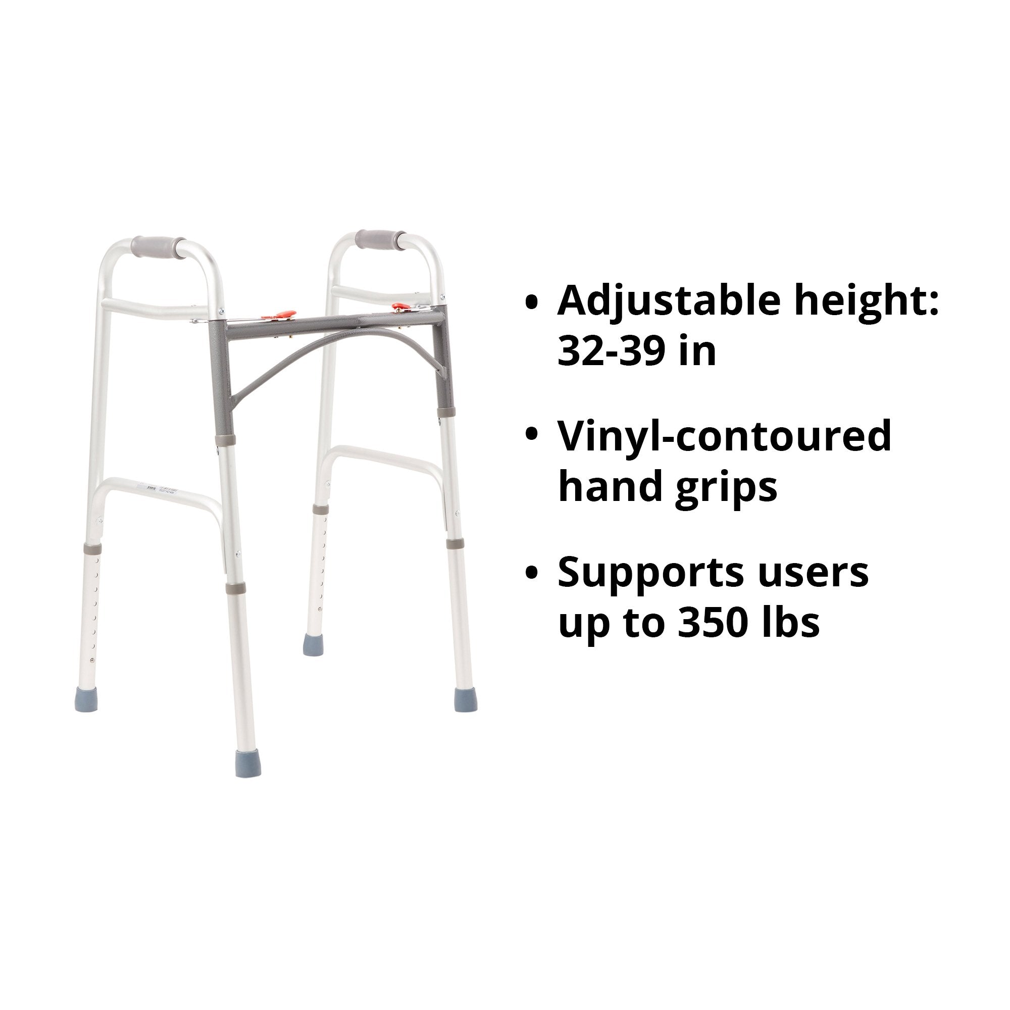 McKesson Aluminum Folding Walker, 32 – 39 Inch Height (1 Unit)