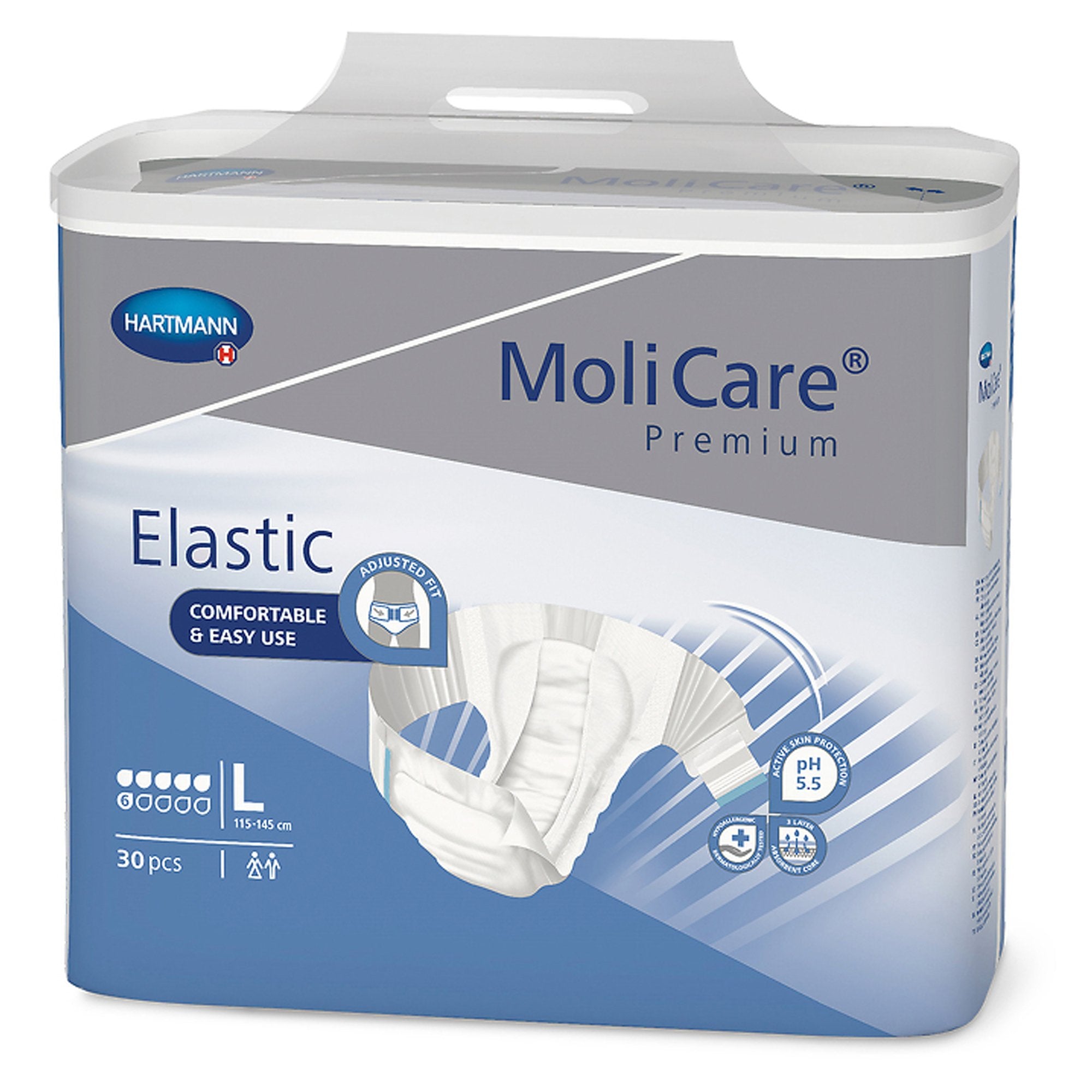 MoliCare® Premium Elastic Incontinence Brief, 6D, Large (30 Units)