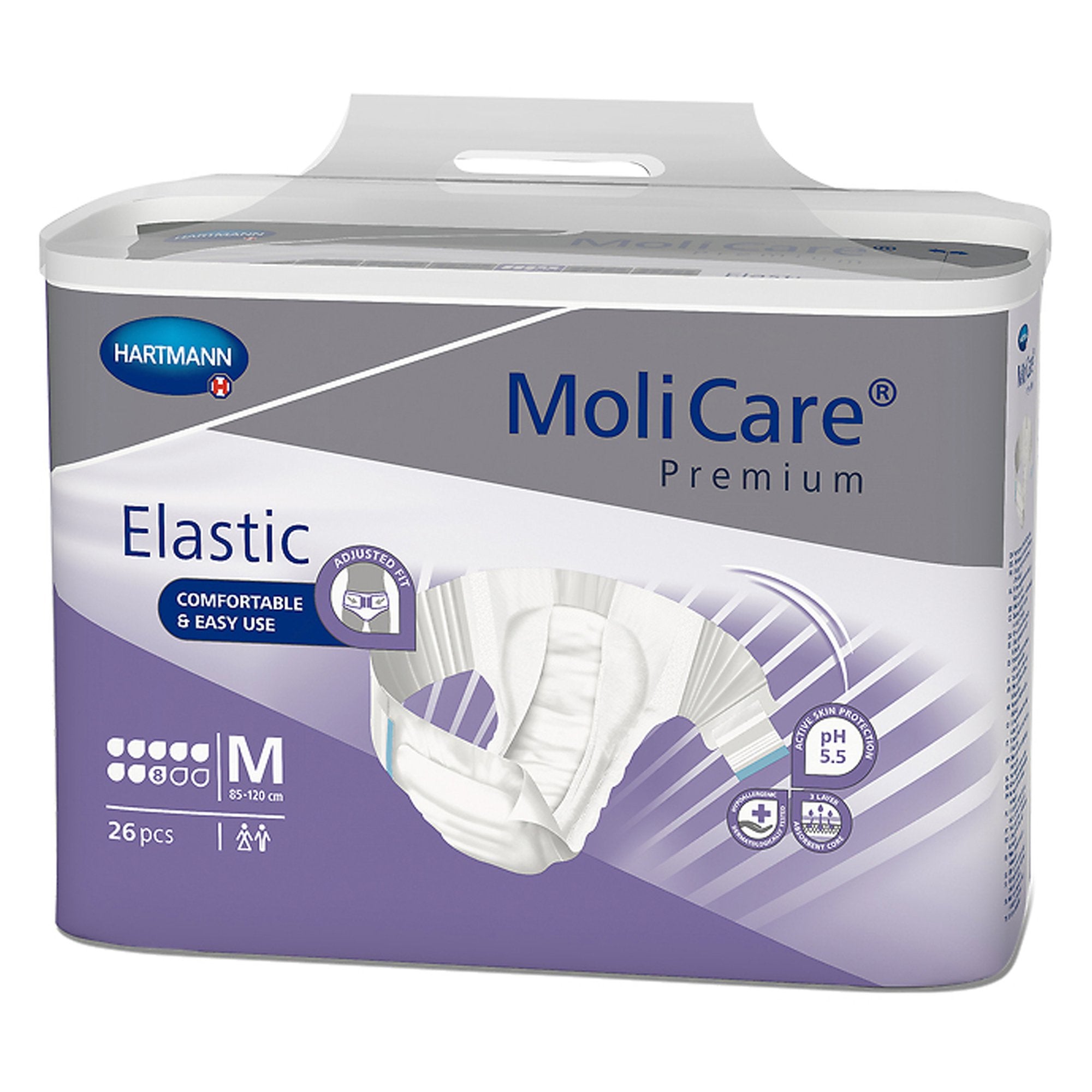 MoliCare® Premium Elastic Incontinence Brief, 8D, Medium (78 Units)