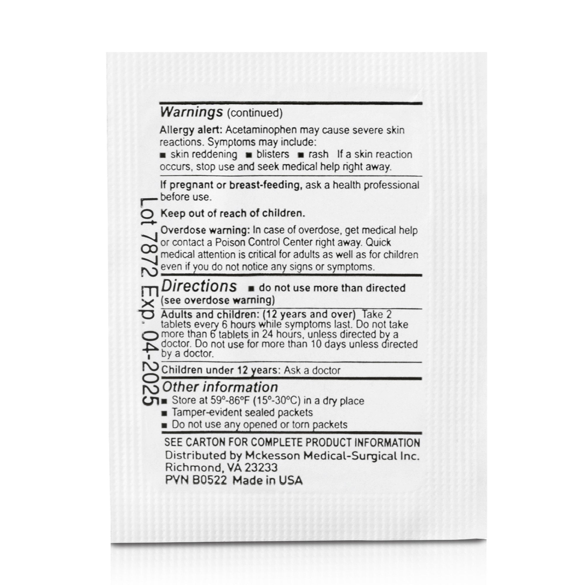 McKesson Acetaminophen Pain Relief (250 Units)