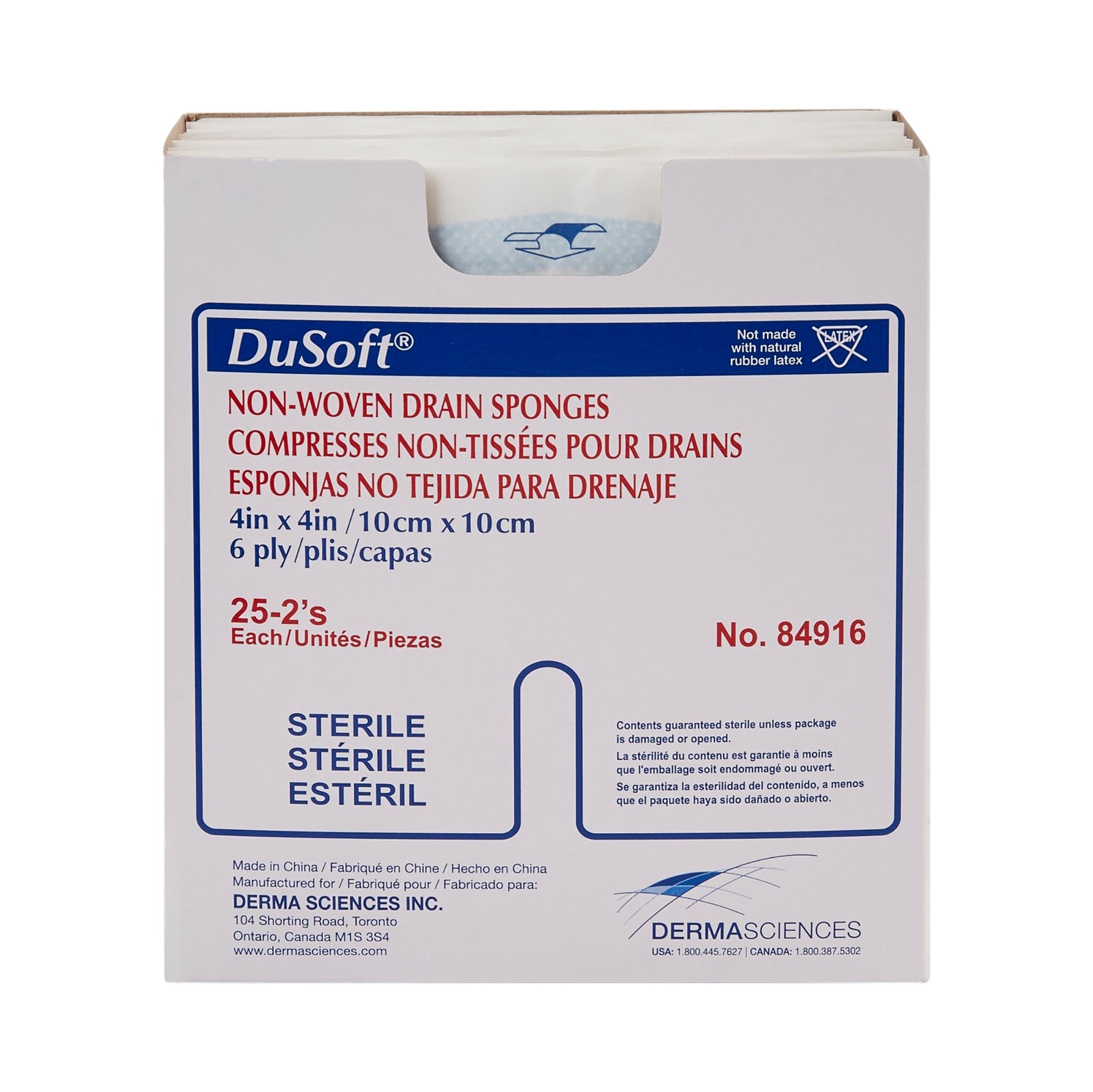 Dumex IV/Drain Split Dressing, 4 x 4 Inch (25 Units)