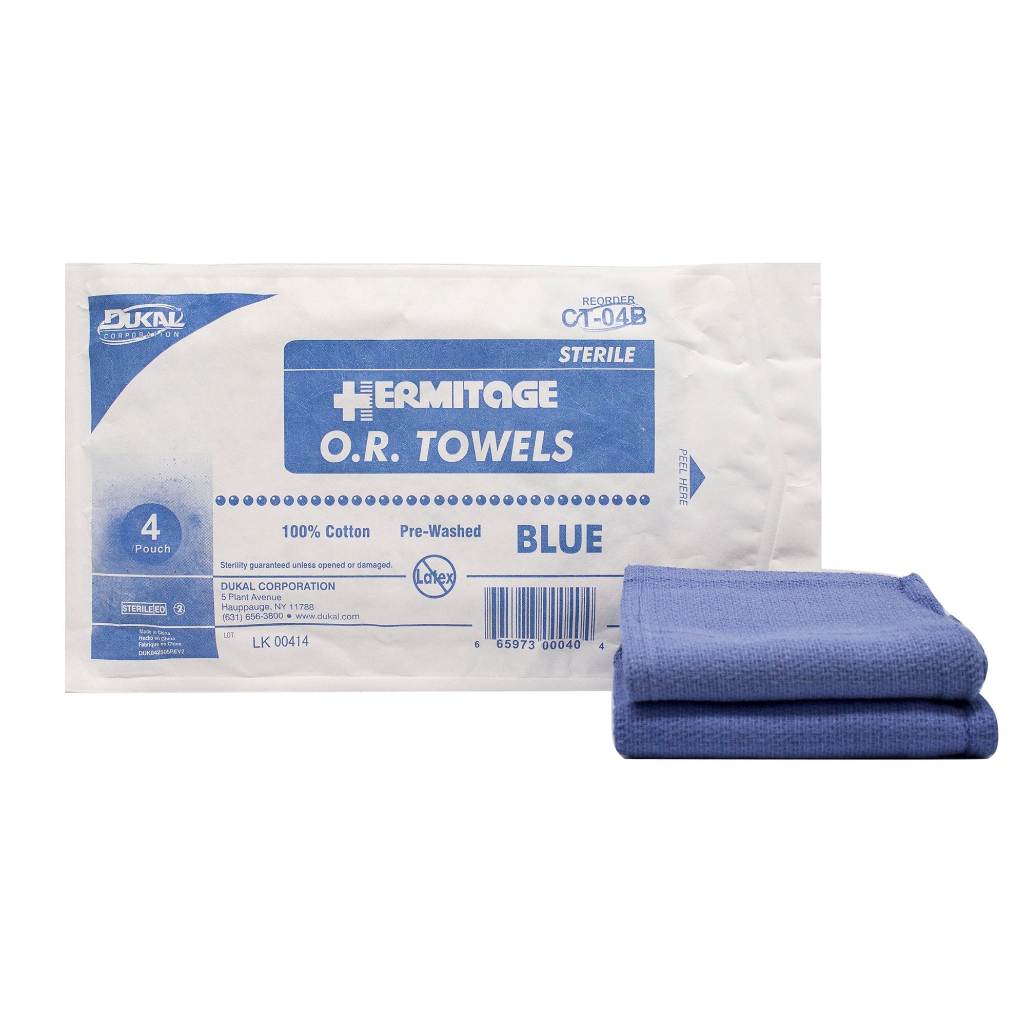 Dukal Sterile Blue O.R. Towel, 17 x 26 Inch (20 Units)