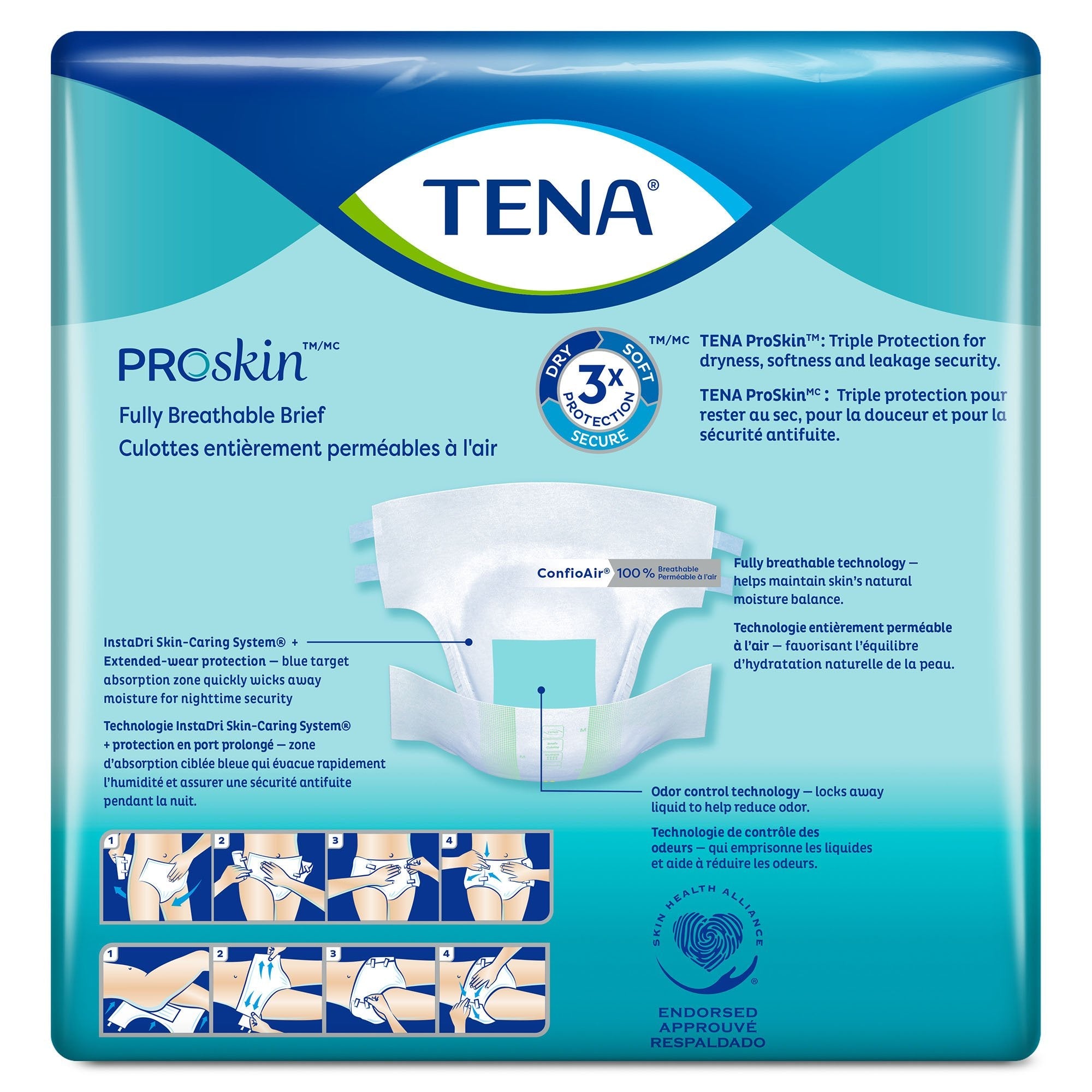 TENA ProSkin Super Medium Adult Incontinence Briefs, 28-Pack Heavy Absorbency