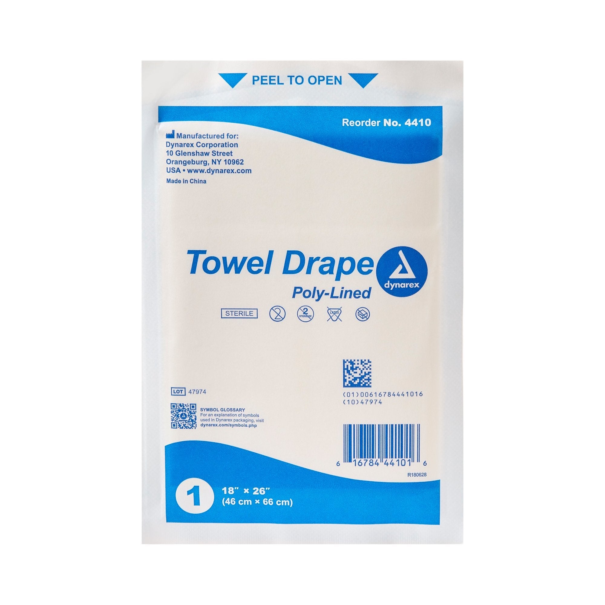 dynarex® Sterile Towel General Purpose Drape, 18 x 26 Inch (50 Units)