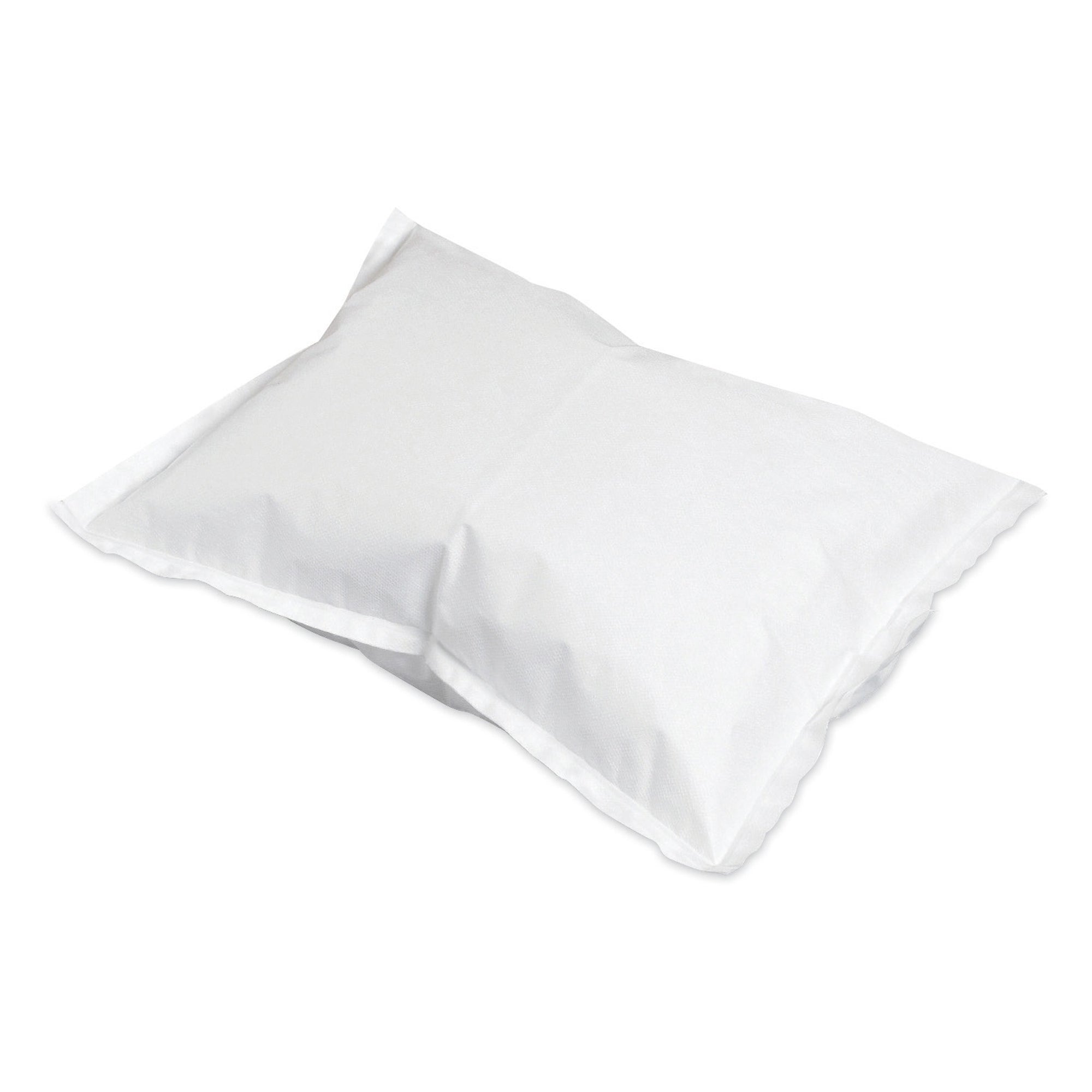 McKesson White Tissue/Poly Pillowcase Set, 21x30" - 100 Pack, Disposable
