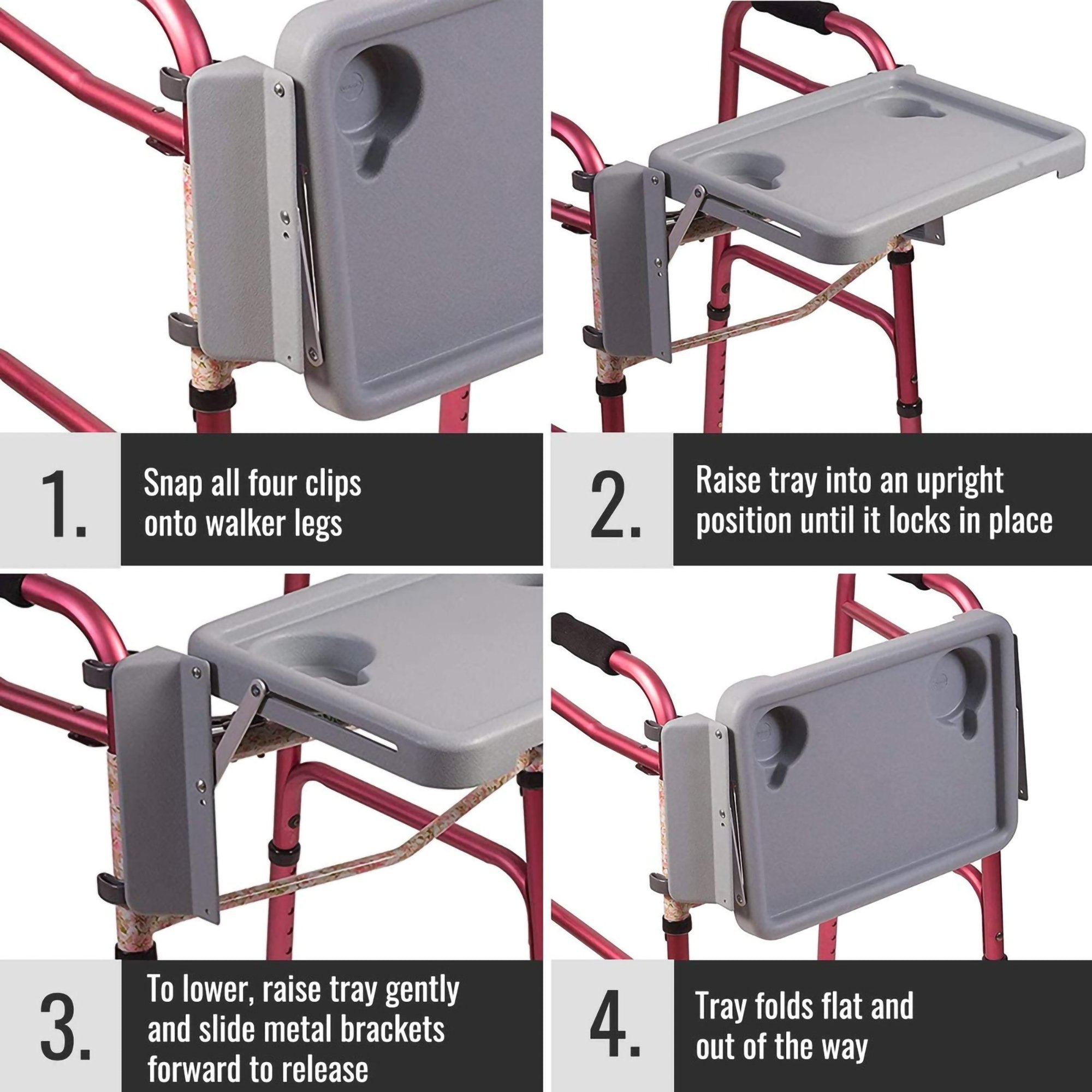 DMI® Folding Walker Tray with Cup Holders (1 Unit)