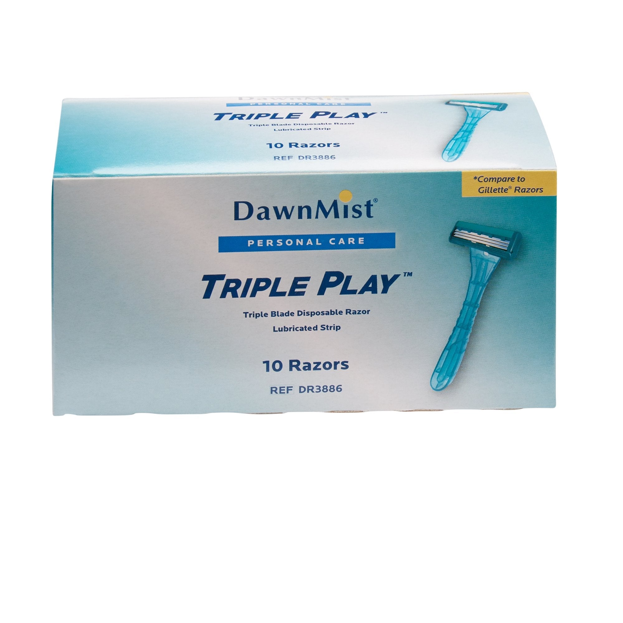 DawnMist Triple Play Facial Razor, Disposable (10 Units)