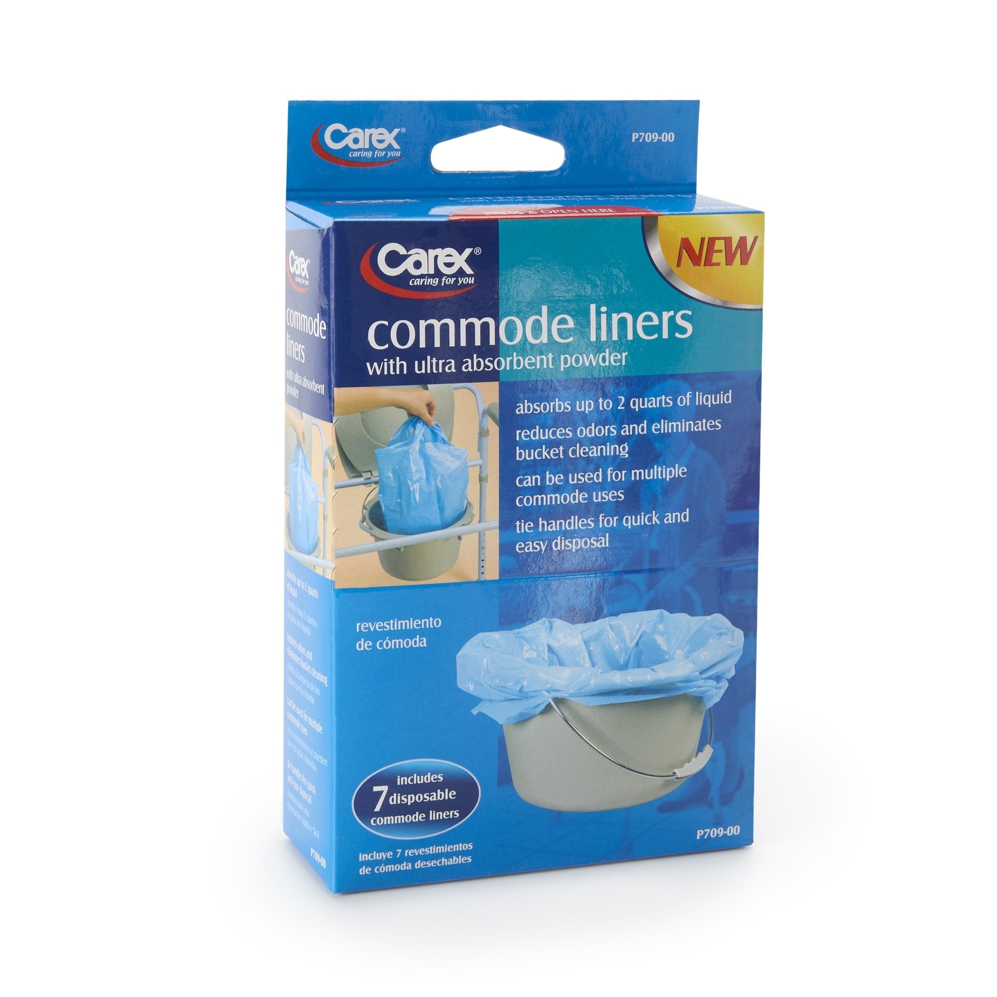 Carex® Commode Liner, 14 x 14 Inch (7 Units)