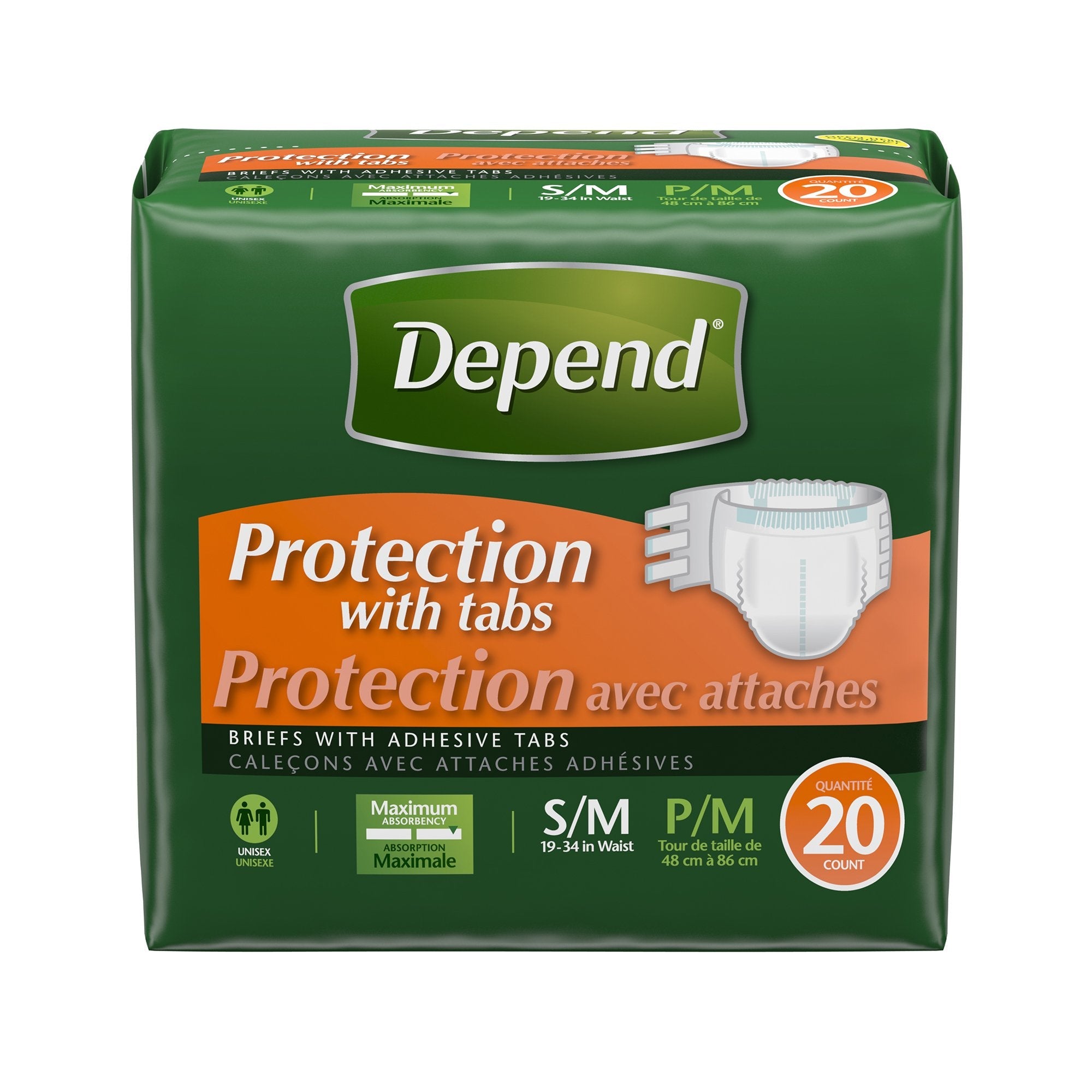 Depend® Maximum Incontinence Brief, Small / Medium (20 Units)