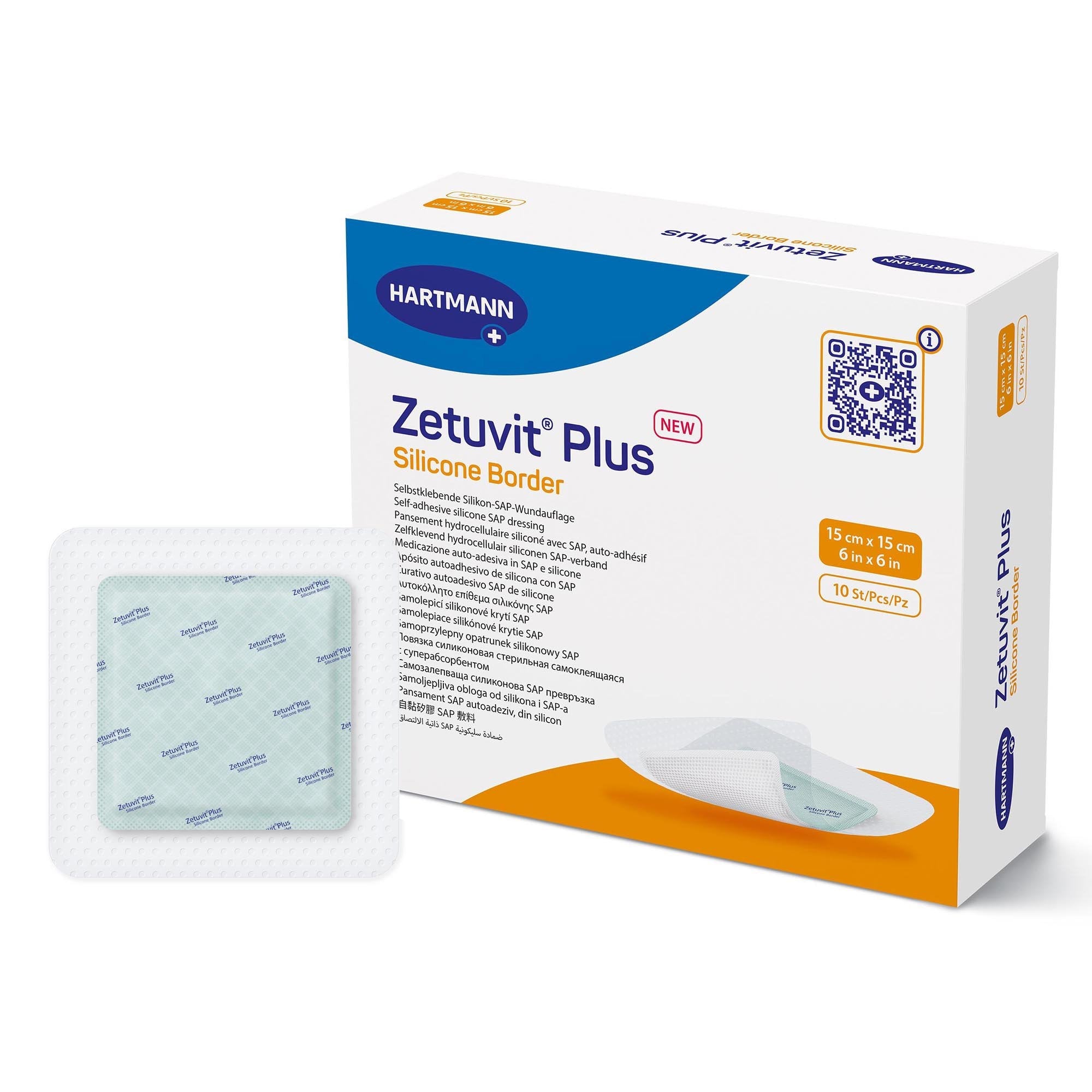 Super Absorbent Dressing Zetuvit® Plus Silicone Border Silicone Adhesive 6 X 6 Inch Square (1 Unit)