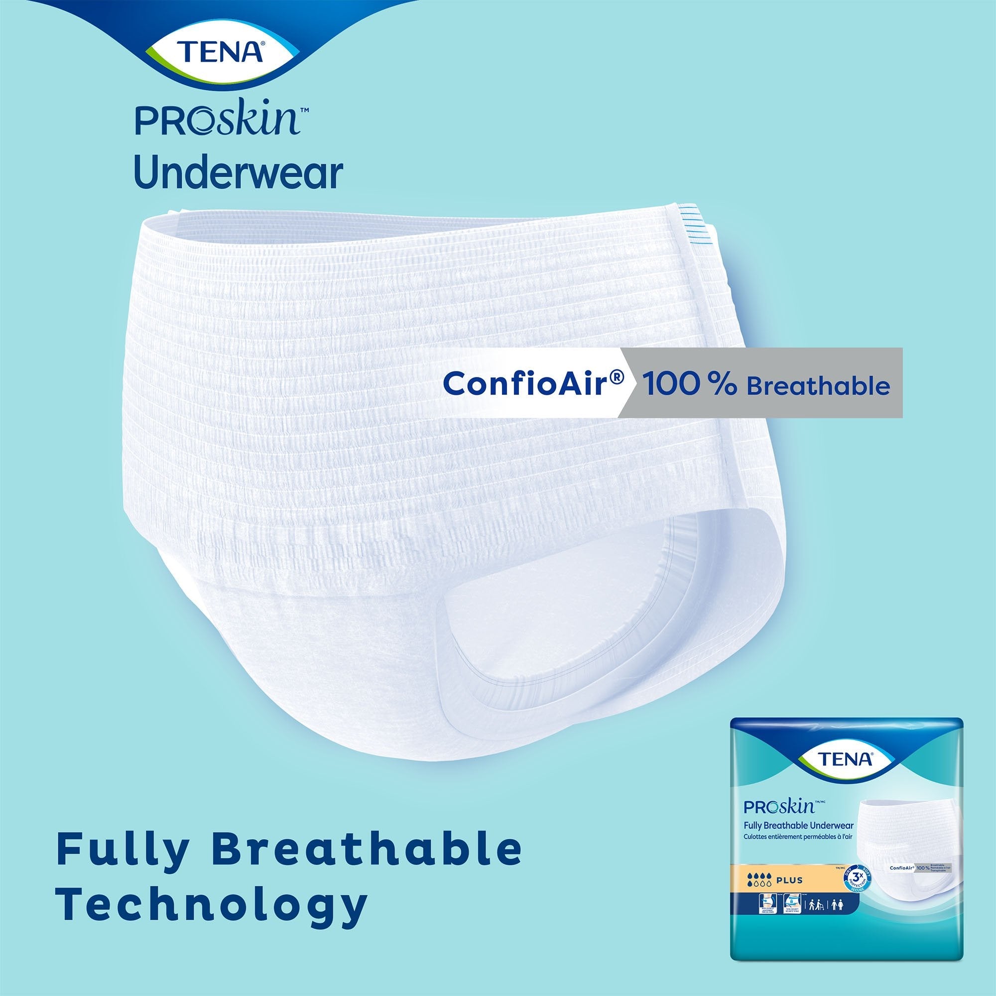 TENA® ProSkin™ Plus Breathable Absorbent Underwear, Large - 72 Pack