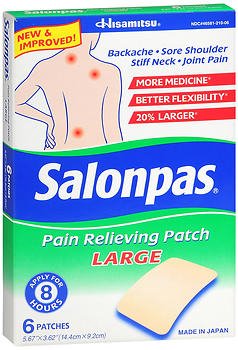 Salonpas® Topical Pain Relief Camphor and Menthol Patches (6 Units)