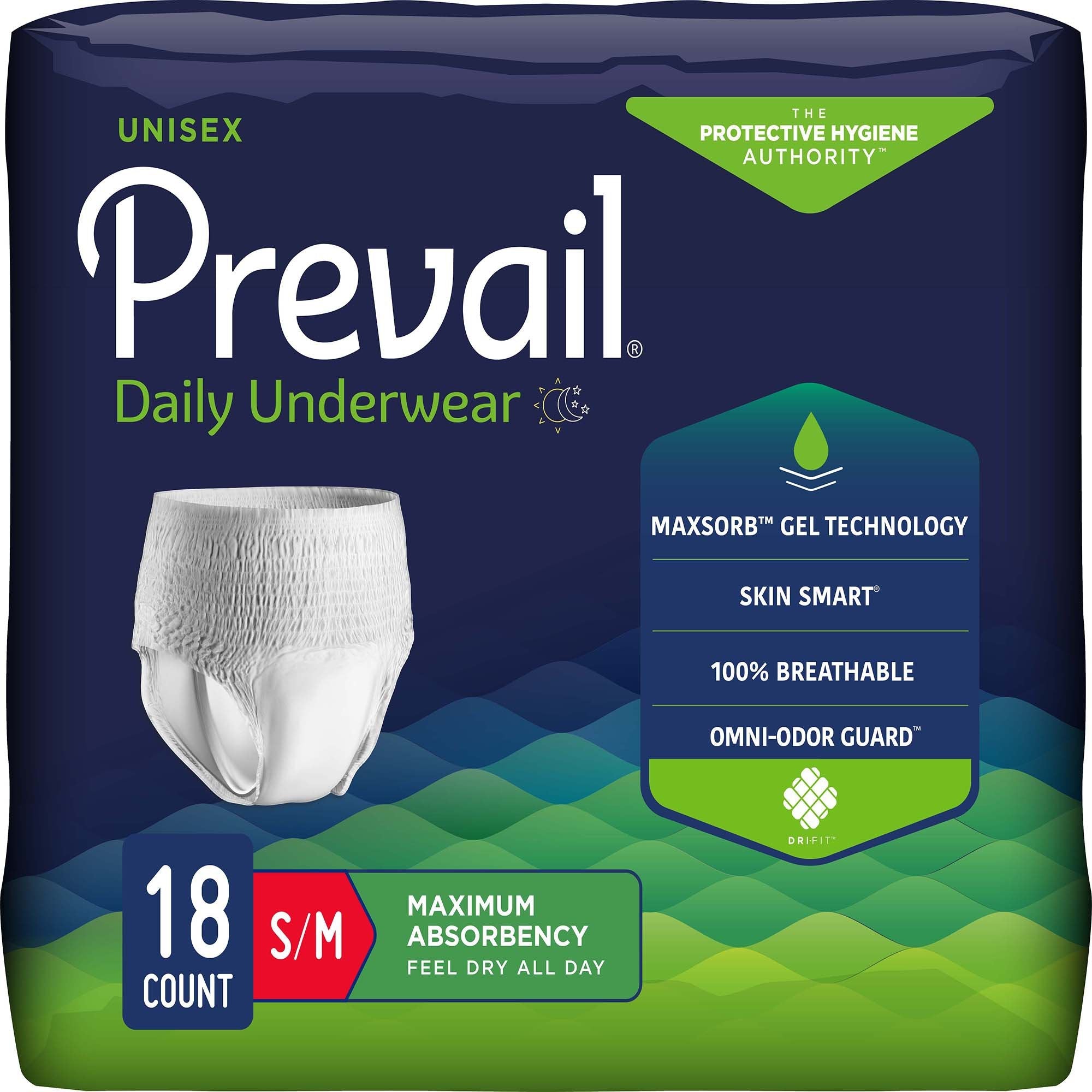 Prevail Maximum Absorbency Underwear, S/M - 72 Pack, Comfort & Protection