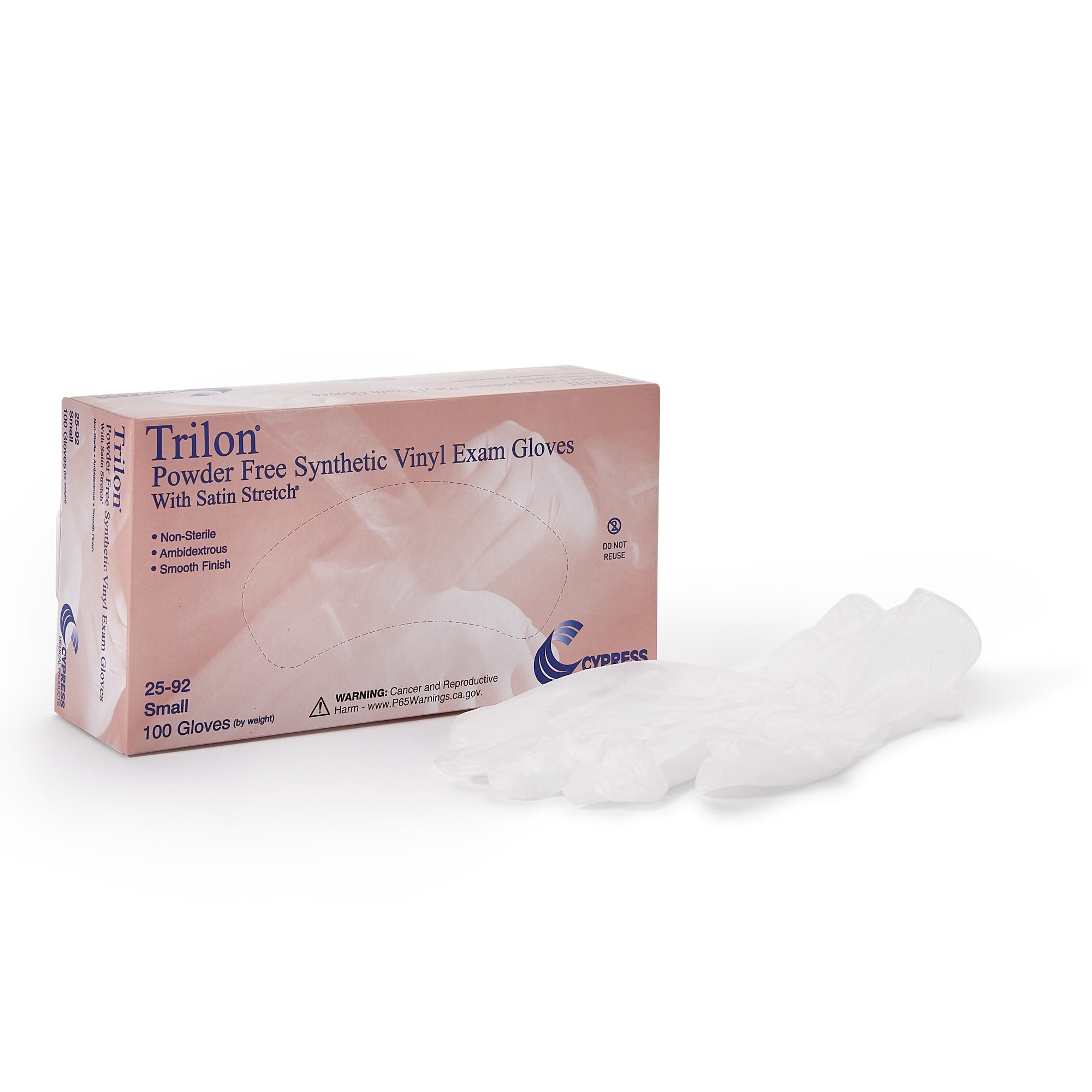 Trilon® Vinyl Exam Glove, Small, Clear (100 Units)