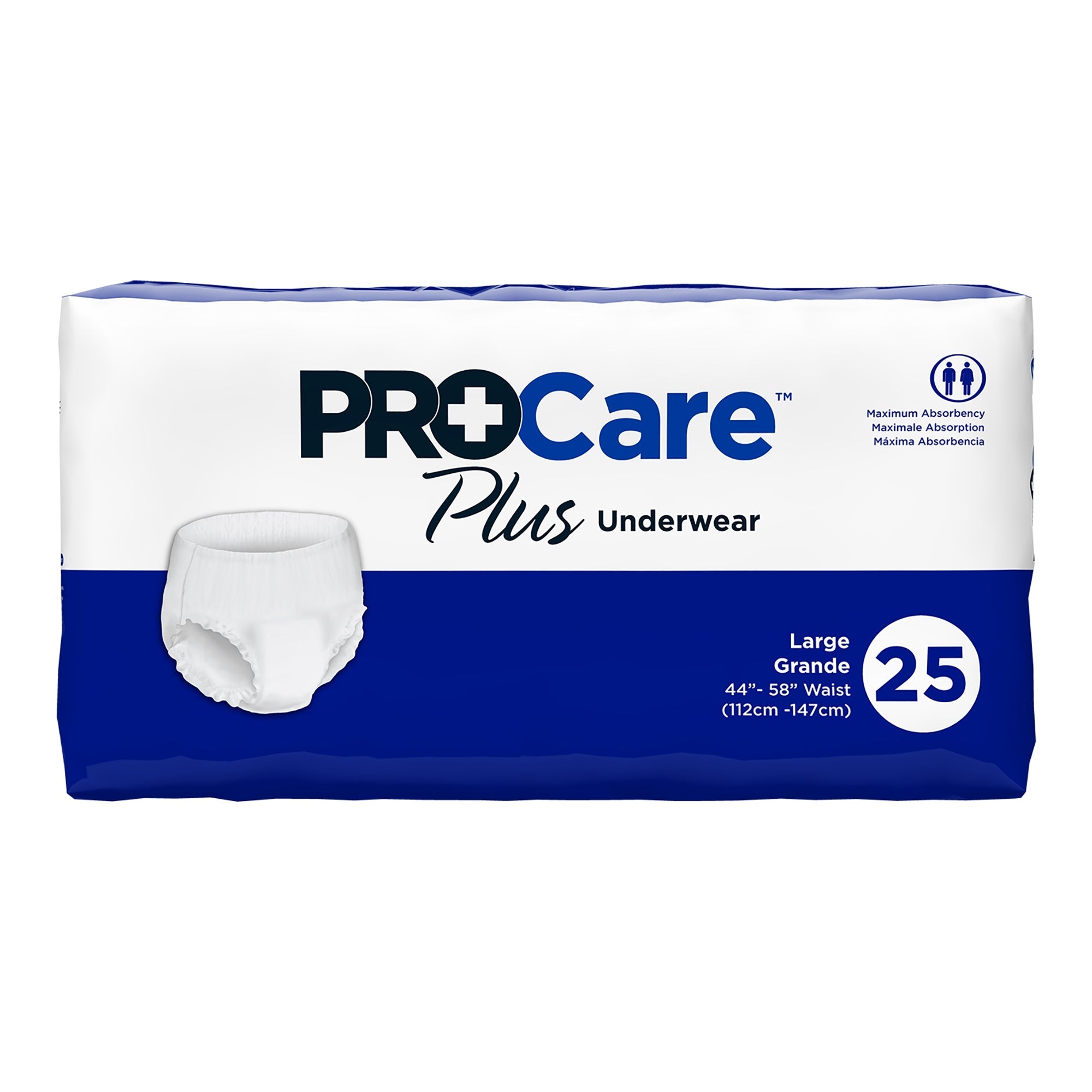 ProCare Plus Large Protective Underwear – Moderate Absorbency, 44-58" Waist