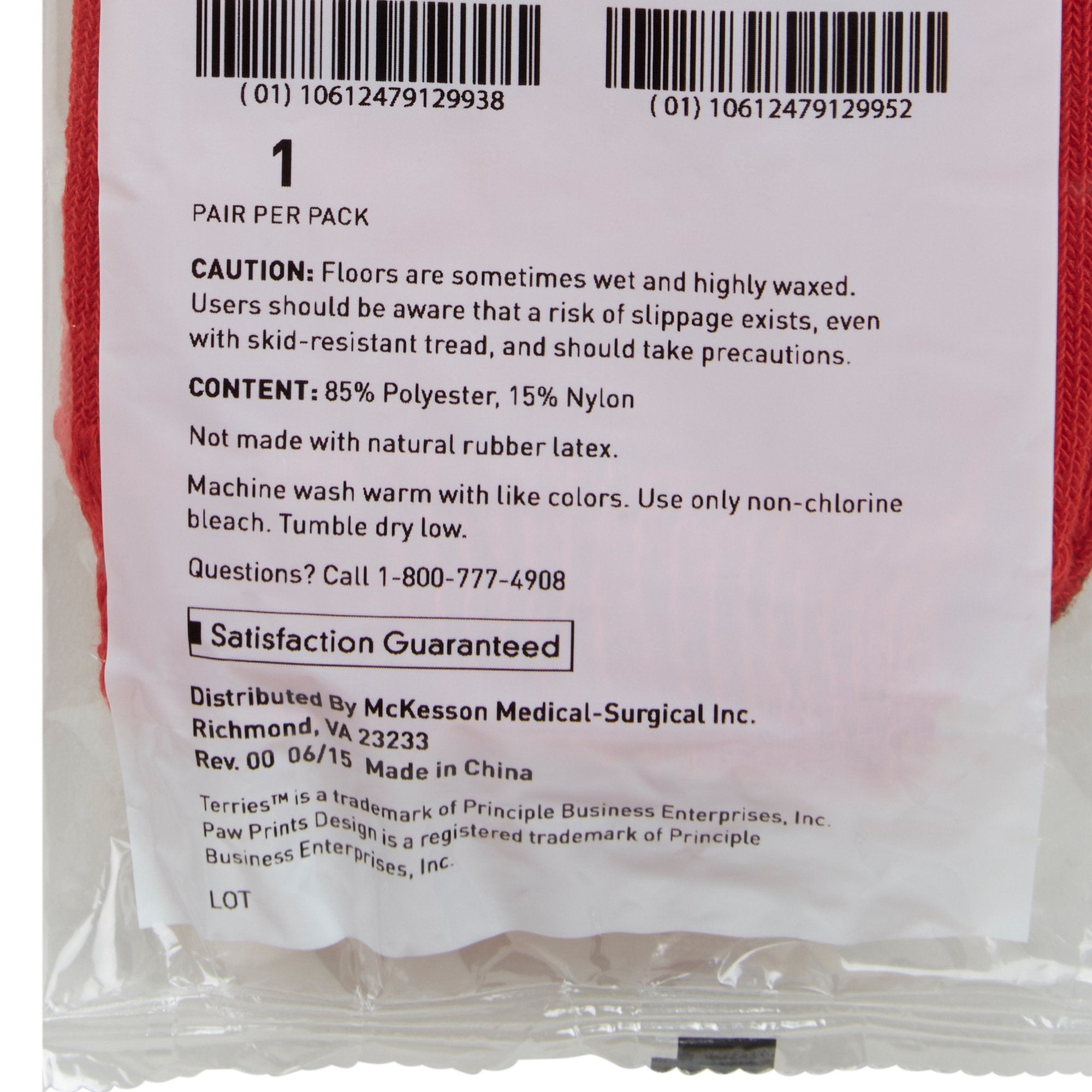 McKesson Terries™ Adult Slipper Socks, X-Large (1 Unit)
